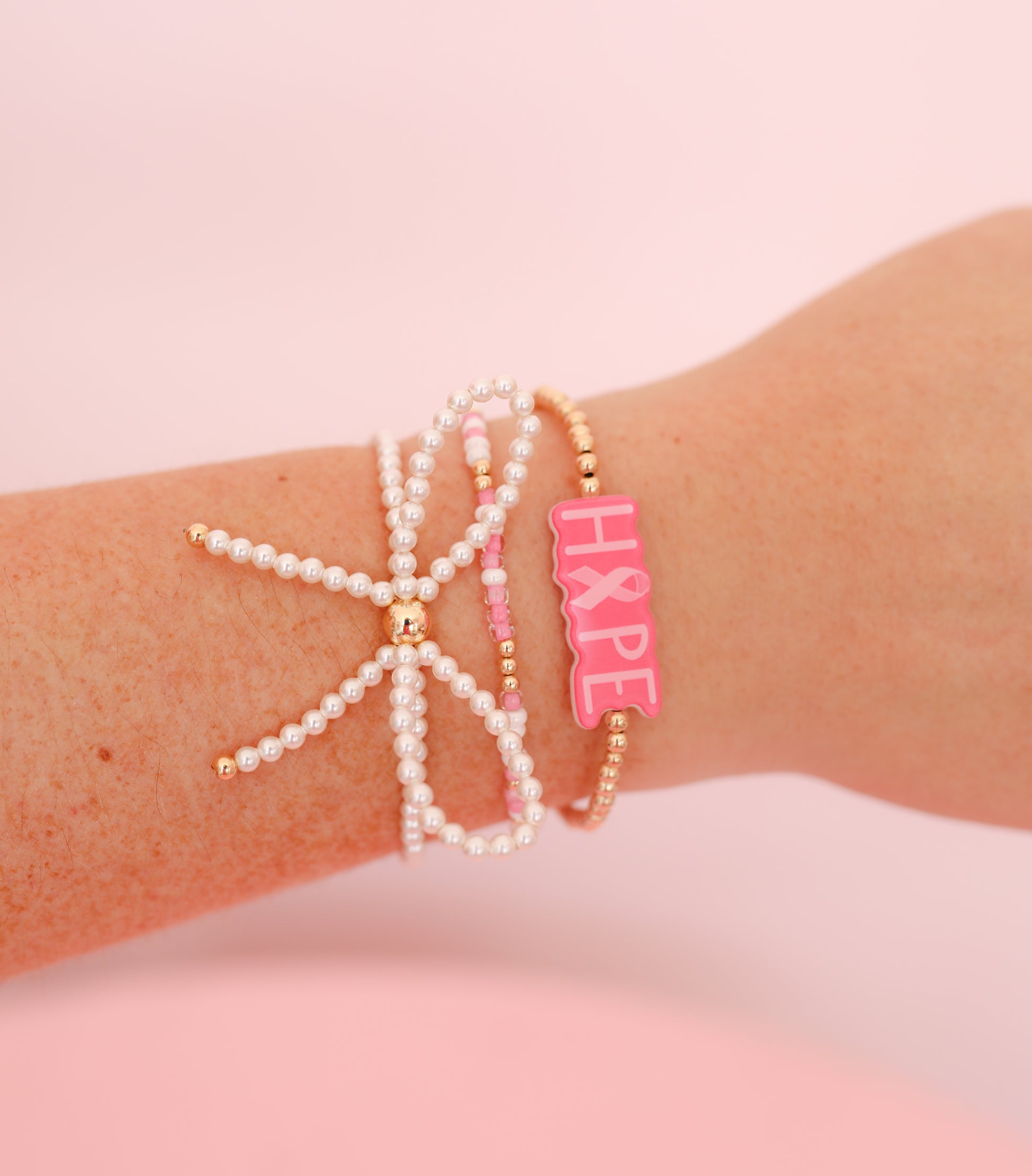 Hope + Sprinkle + Bow Bracelet Stack of 3