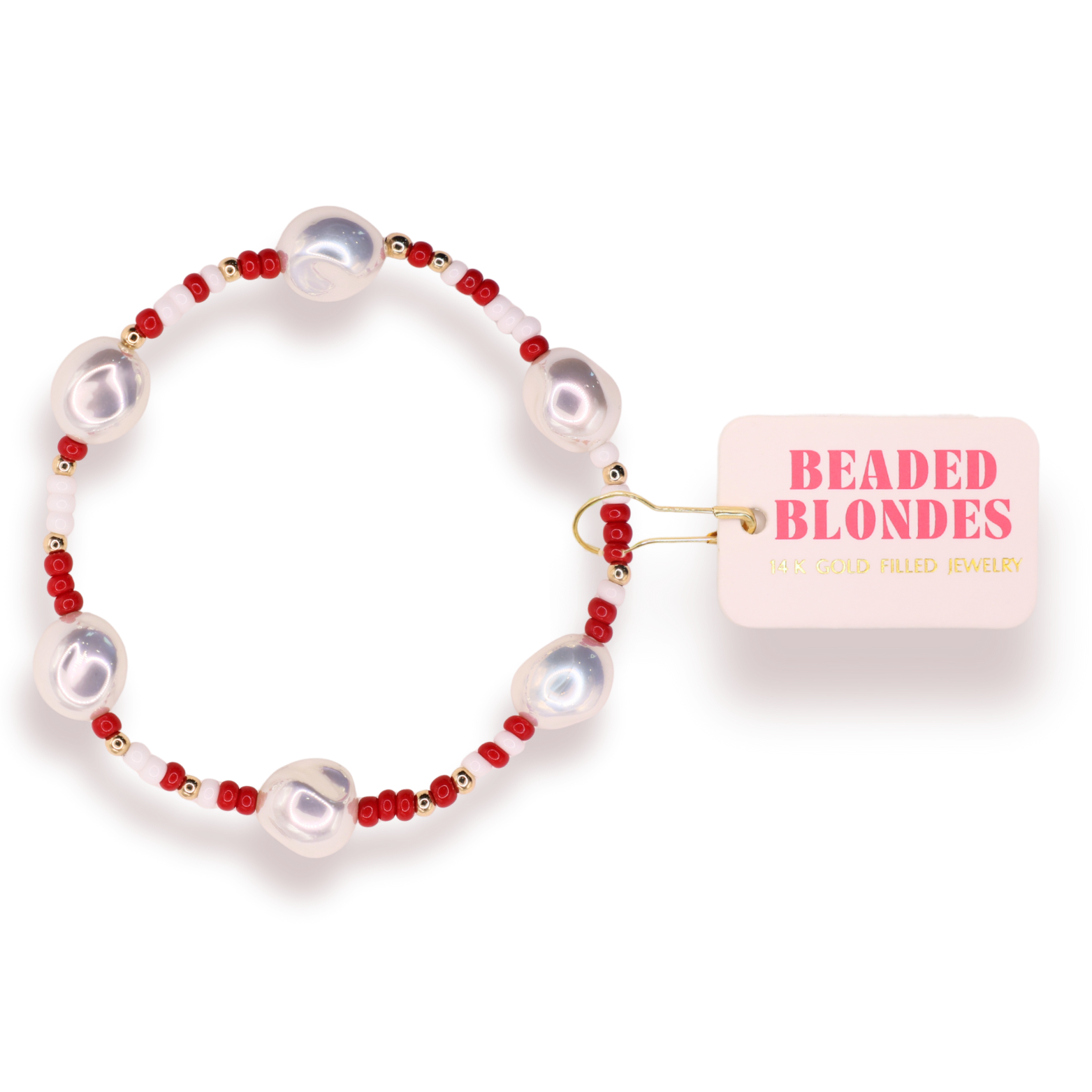 Crimson Red and White Sadie Sprinkle Bracelet