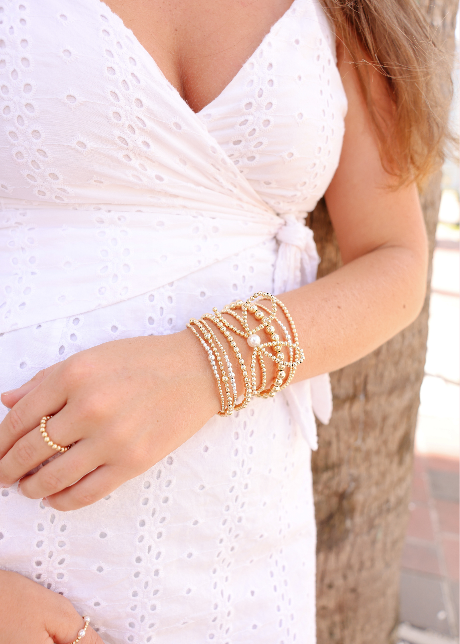 Dainty Hilo Bracelet in Gold with Silver