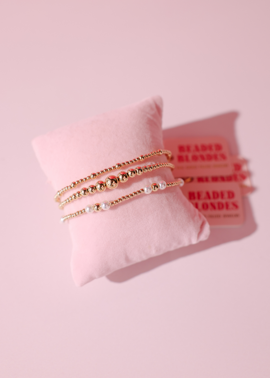 Stack of 3: Iris Pearl, Hilo Gold & Dainty June Bracelet