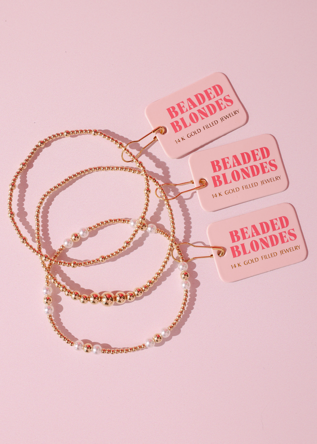 Stack of 3: Iris Pearl, Hilo Gold & Dainty June Bracelet