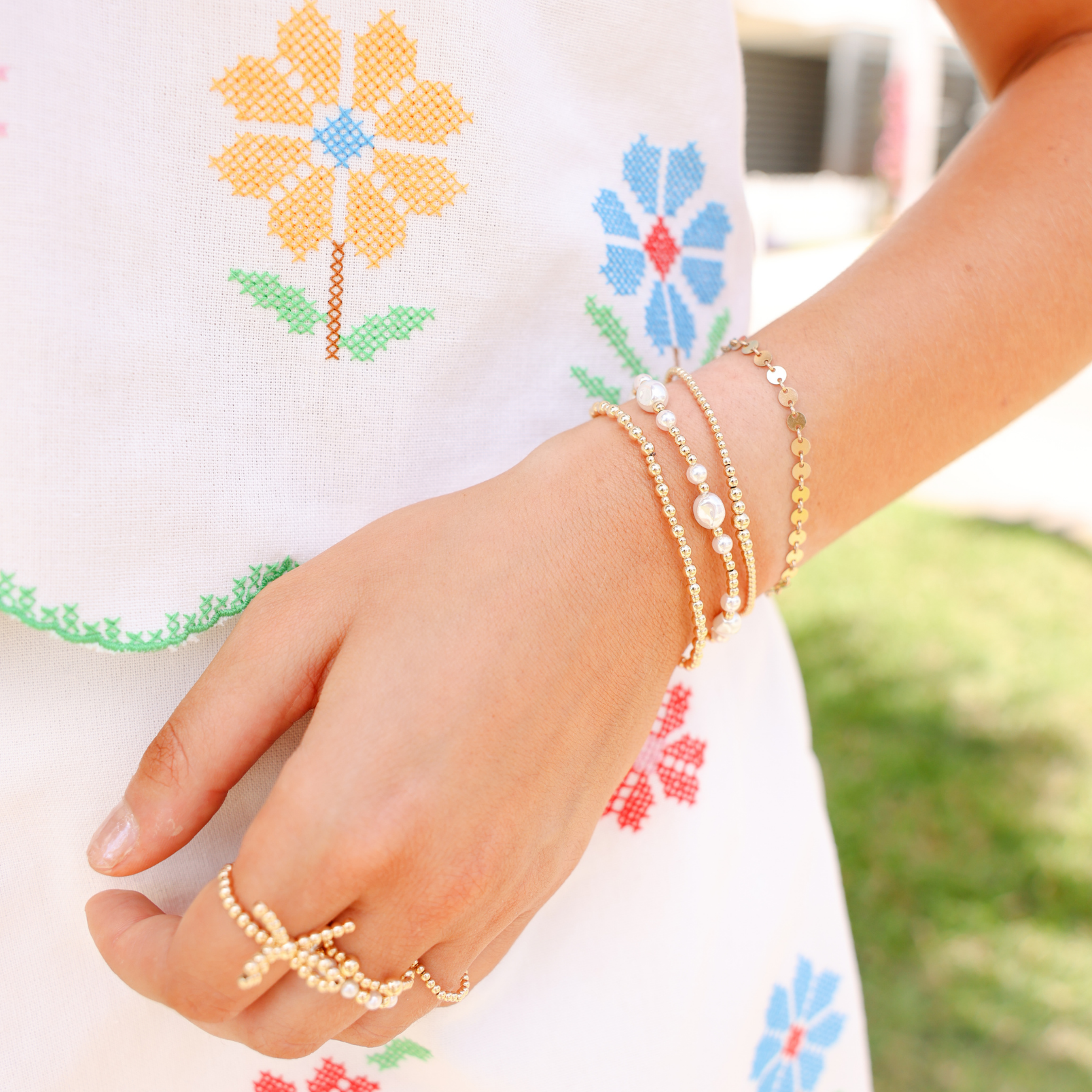 Stack of 3: Dainty Hilo, Lana Pearl, Dainty Katy Bracelet