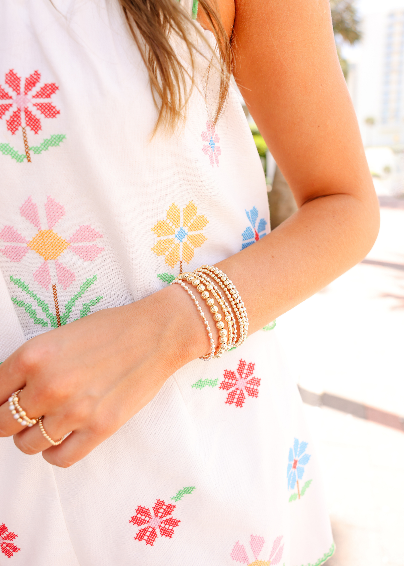 Dainty Katy Bracelet in Silver with Gold