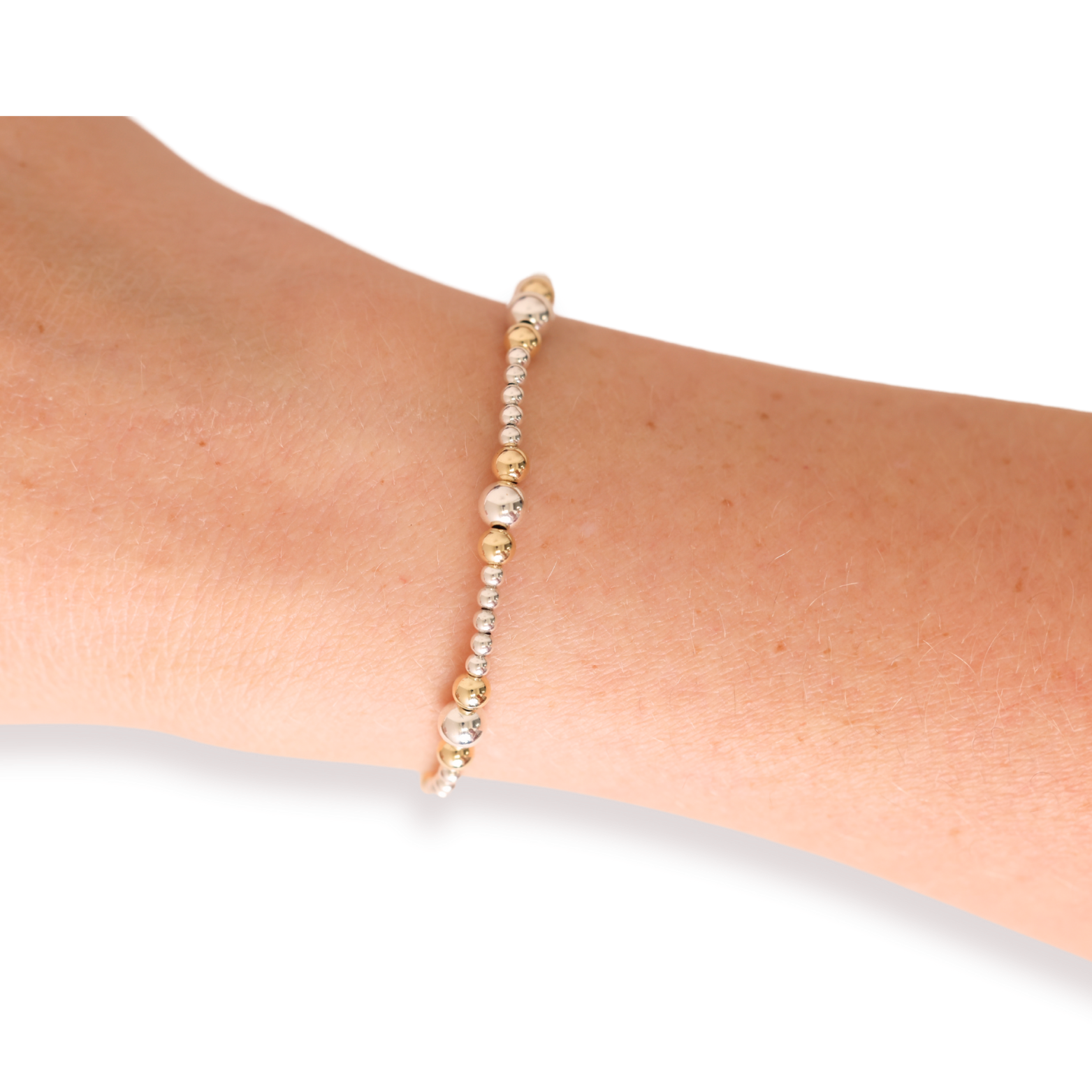 Dainty Sutton Bracelet in Silver with Gold