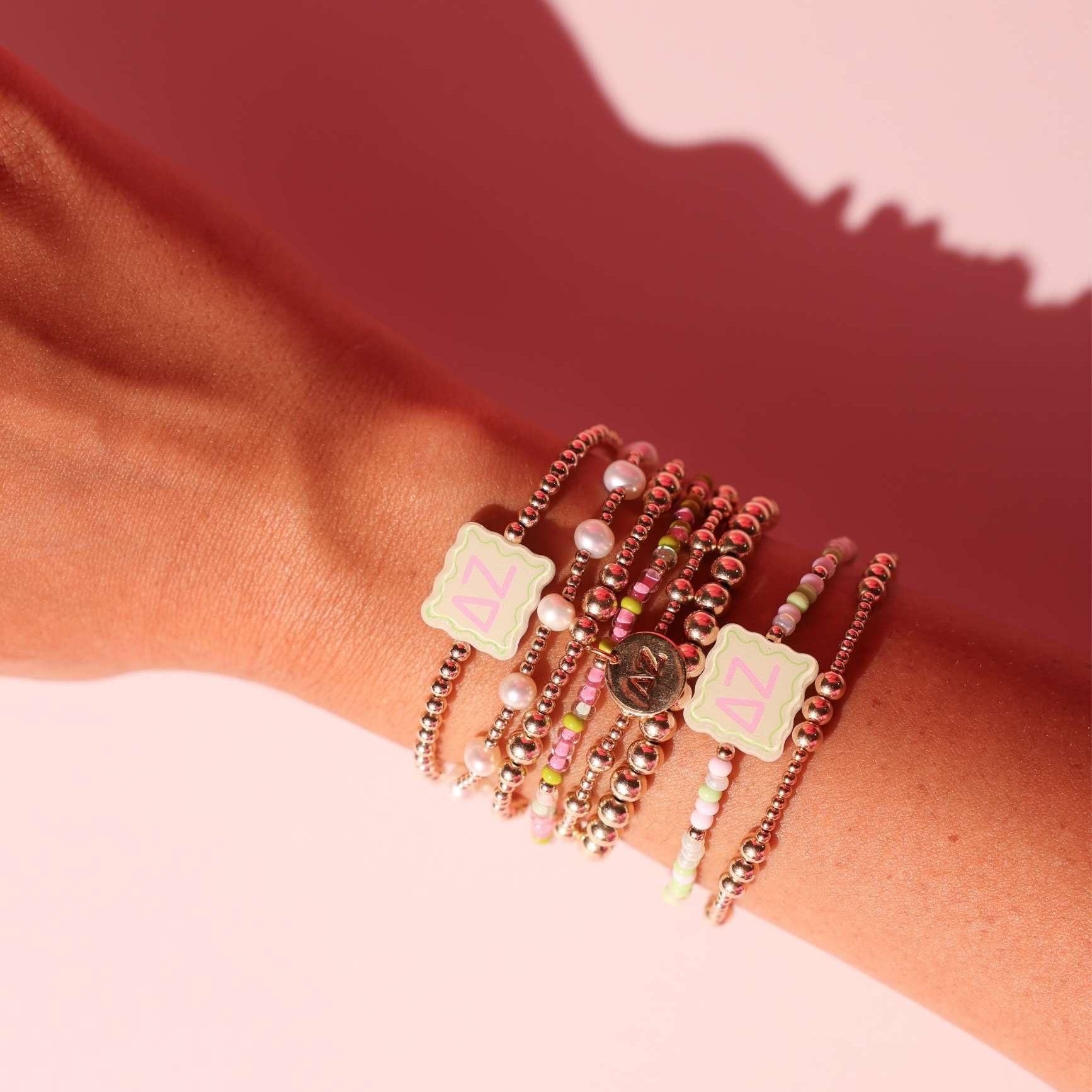 Delta Zeta Block Bracelet on Color