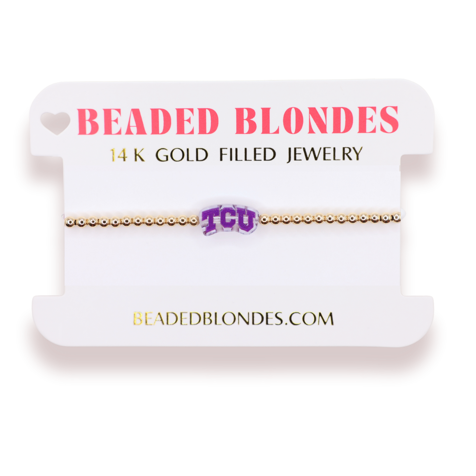 TCU Logo Bracelet on Gold