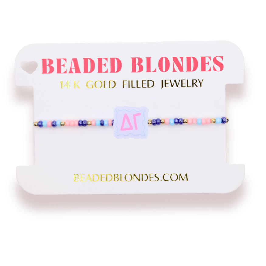 Delta Gamma Block Bracelet on Color