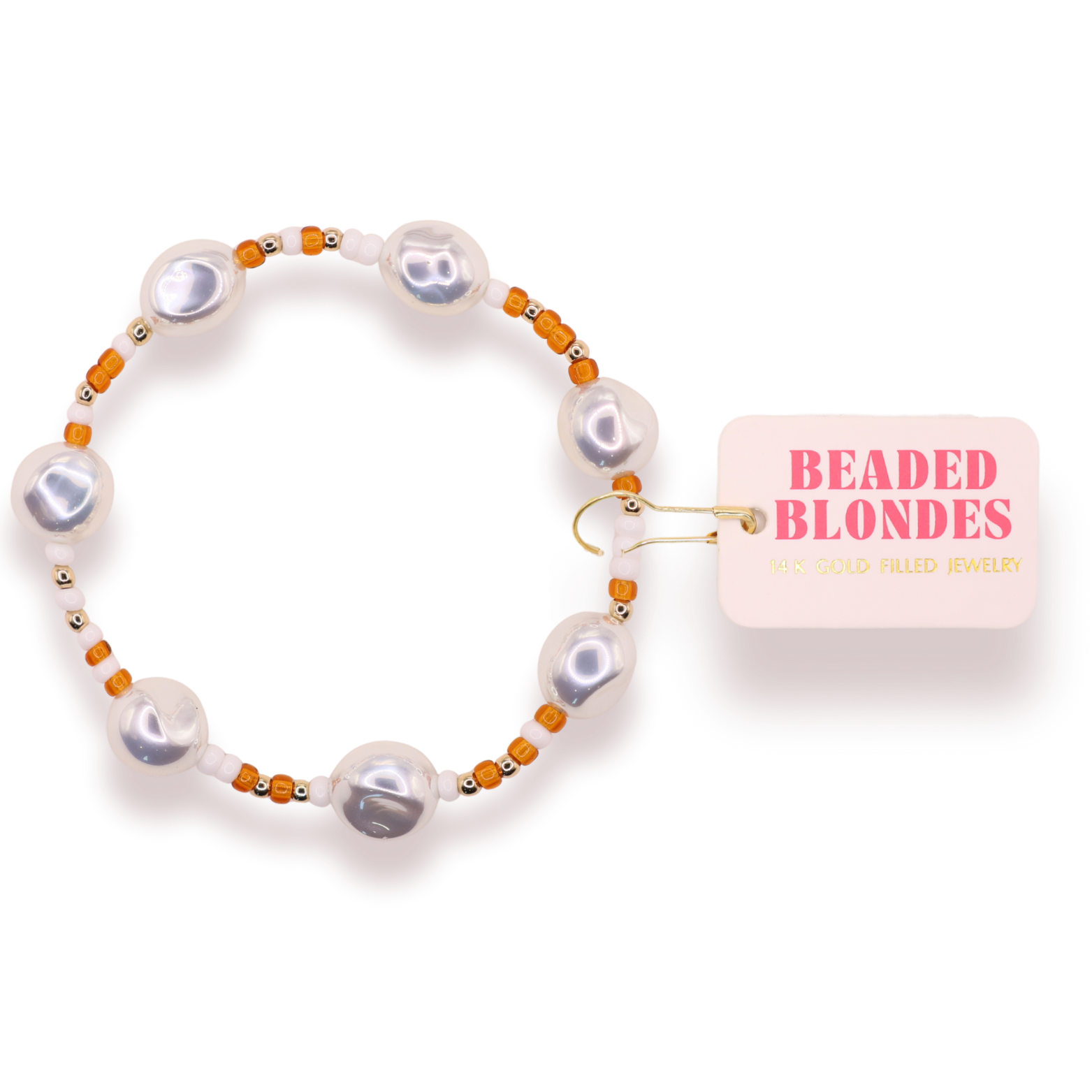 Burnt Orange and White Sadie Sprinkle Bracelet