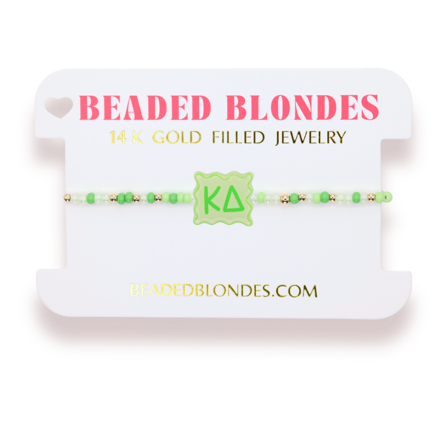Kappa Delta Block Bracelet on Color