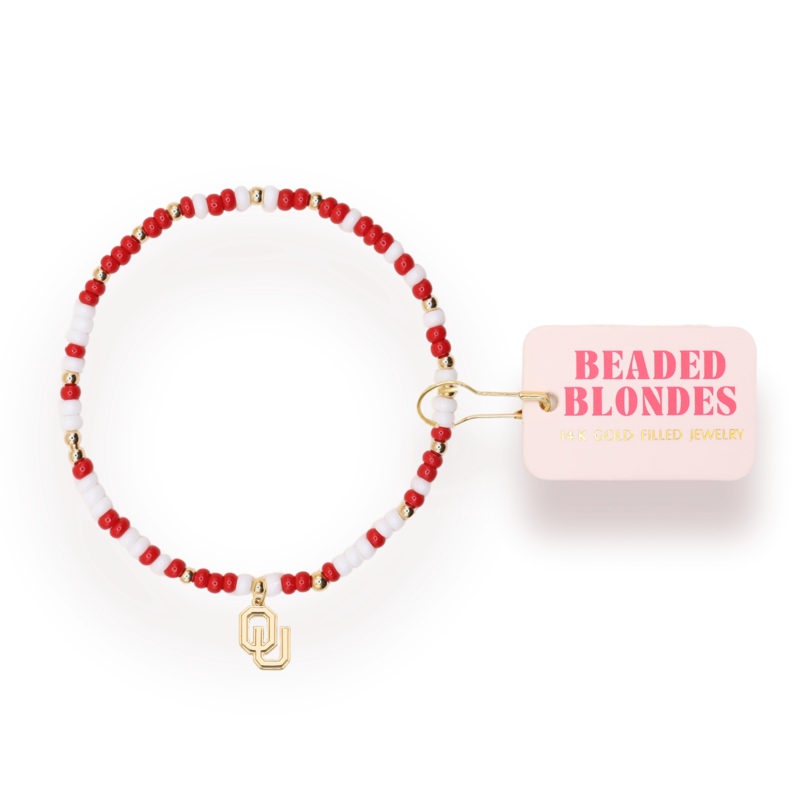 Oklahoma (OU) Logo Charm Bracelet on Color