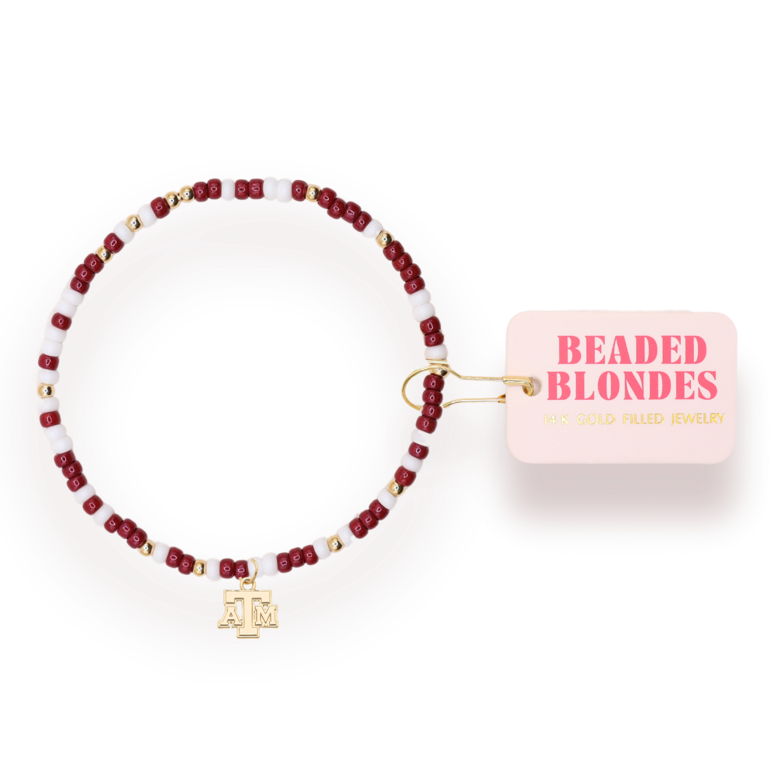 Texas A&M Logo Charm Bracelet on Color