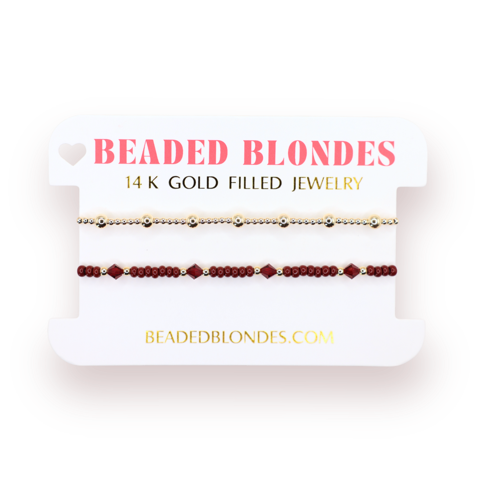 Eleanor Bracelet in Burgundy + June in Gold (Stack of 2)