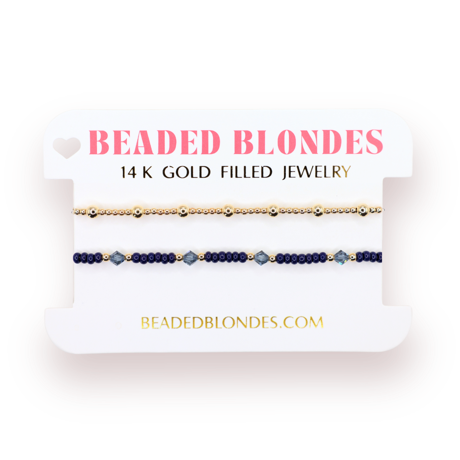 Eleanor Bracelet in Denim + June in Gold (Stack of 2)