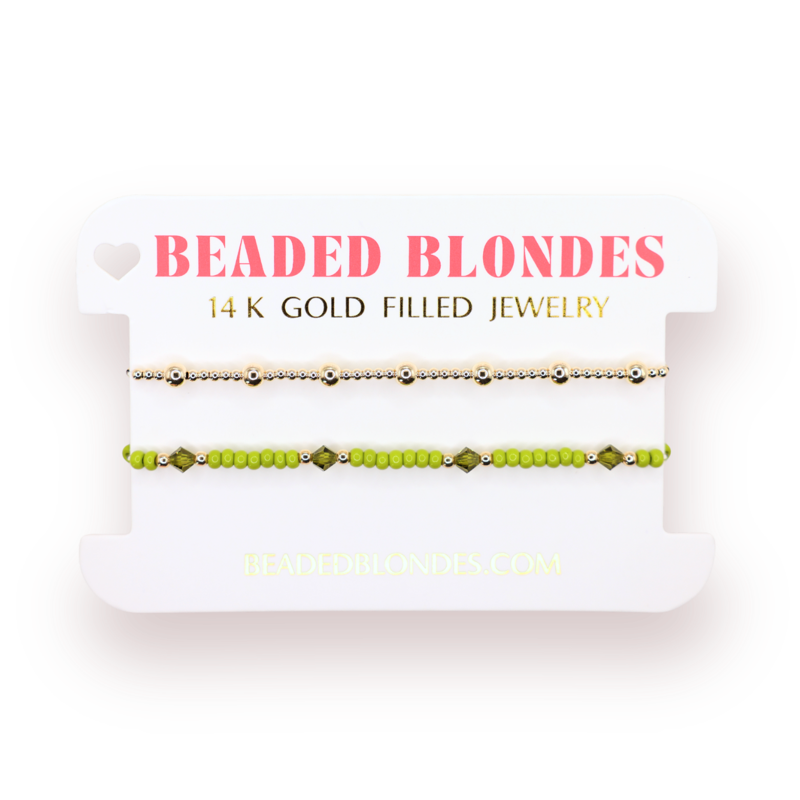 Eleanor Bracelet in Olive + June in Gold (Stack of 2)