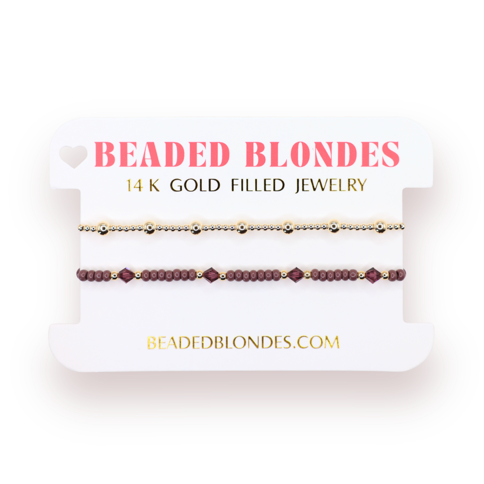 Eleanor Bracelet in Plum + June in Gold (Stack of 2)