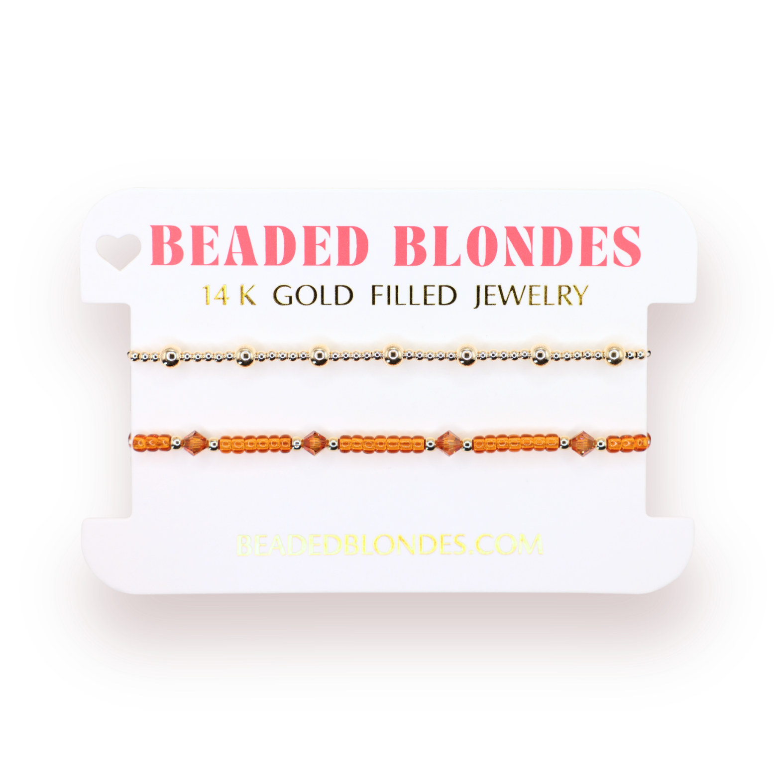 Eleanor Bracelet in Terracotta + June in Gold (Stack of 2)