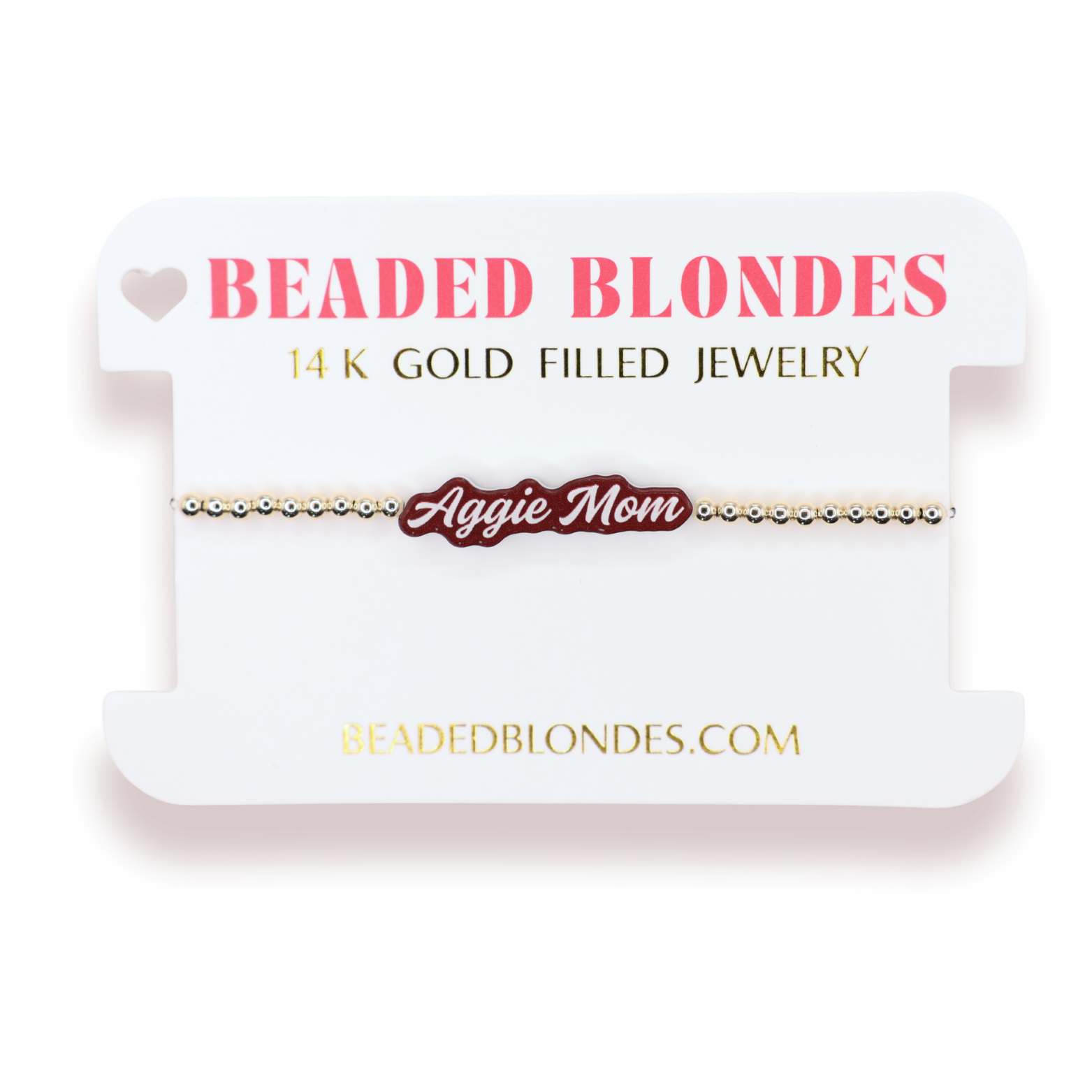 Aggie Mom Word Bracelet on Gold