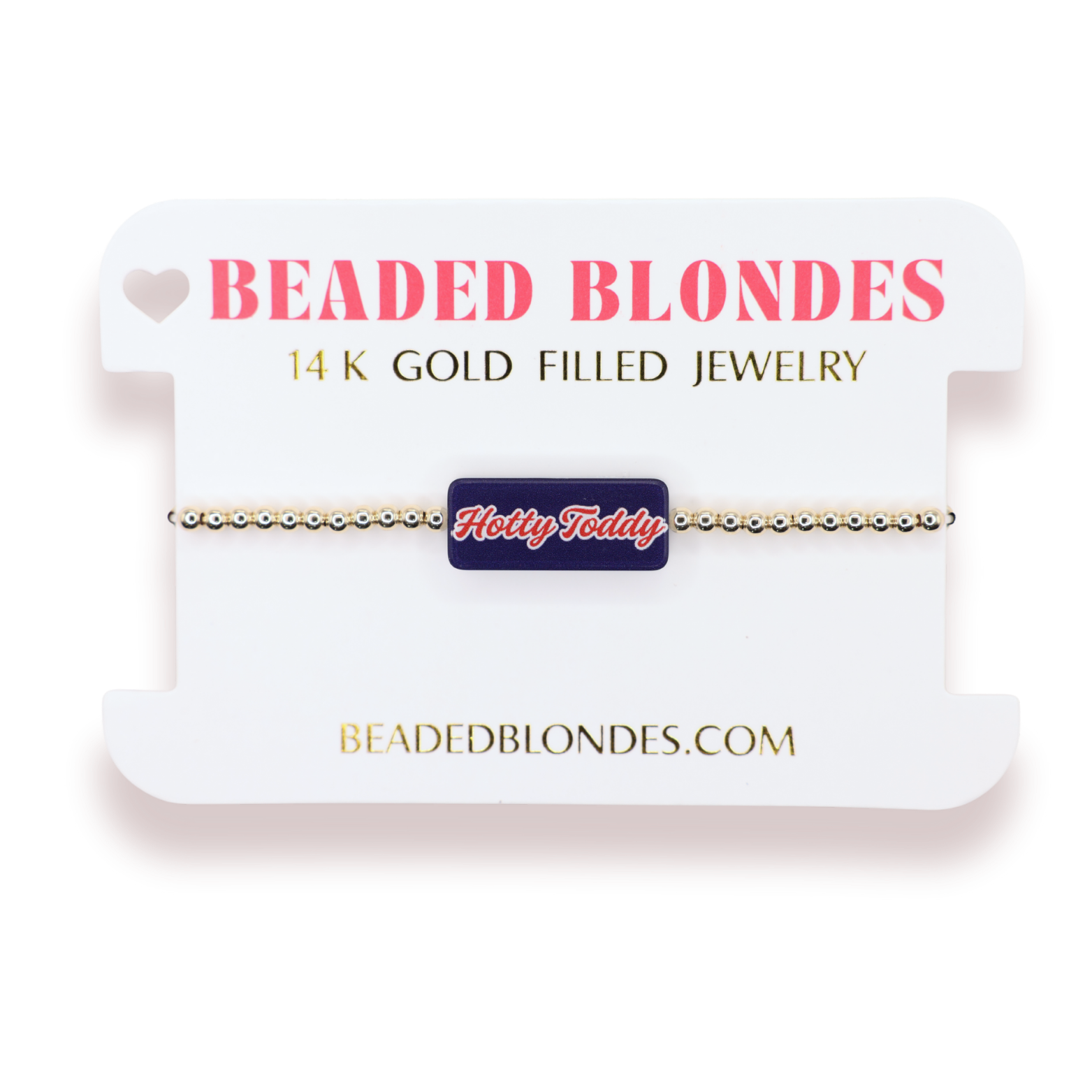 Hotty Toddy Block Bracelet on Gold