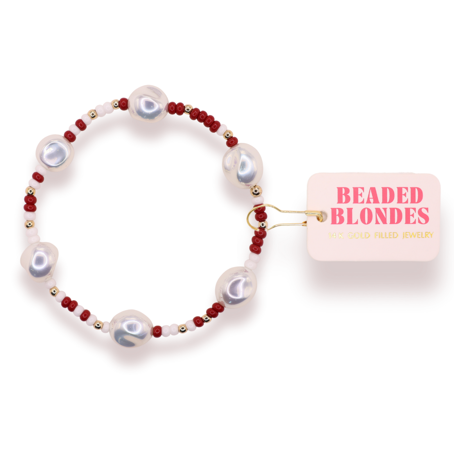 Maroon and White Sadie Sprinkle Bracelet