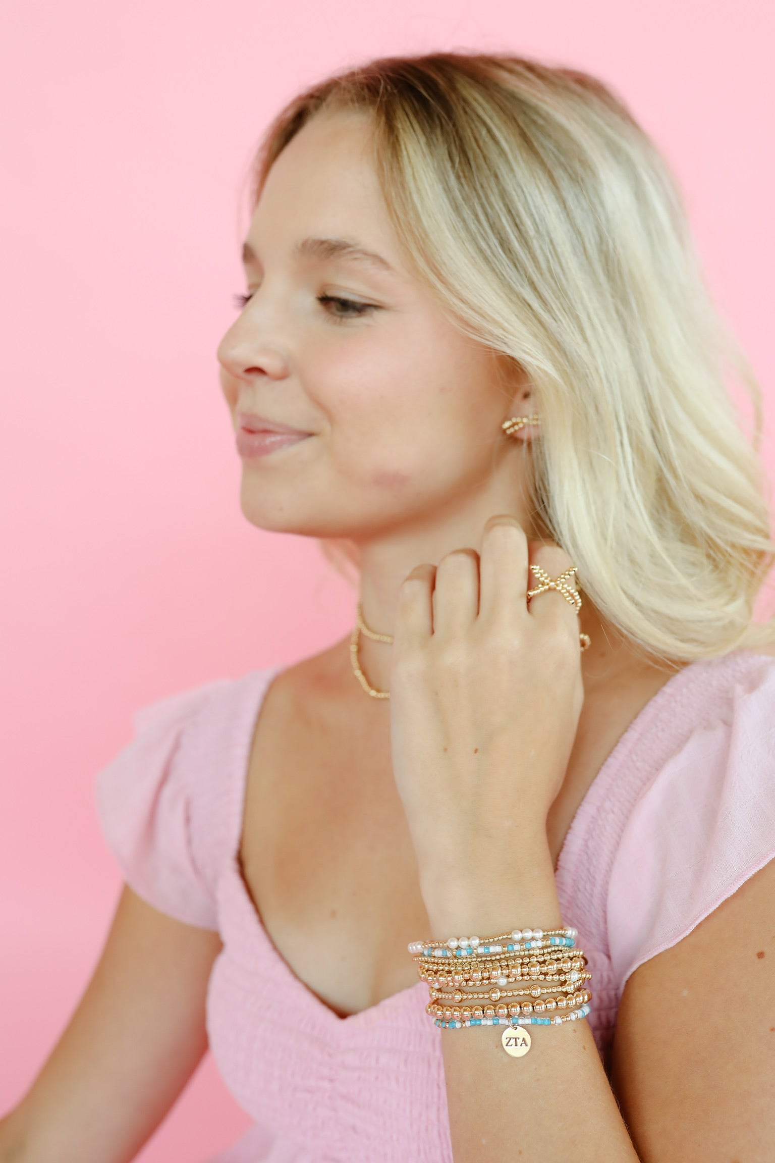 Zeta Tau Alpha Sprinkle Charm Bracelet