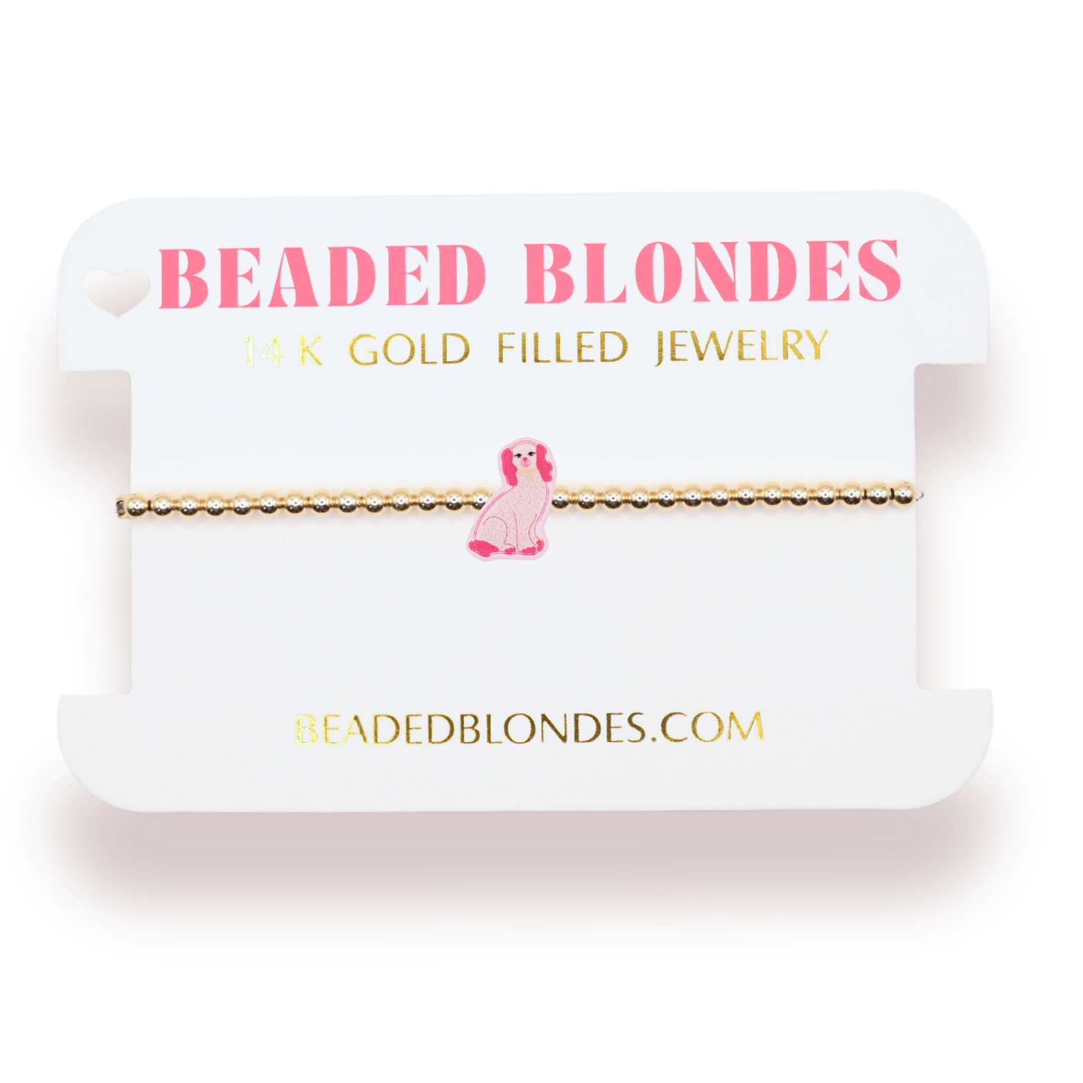 Staffordshire Dog Bracelet on Gold
