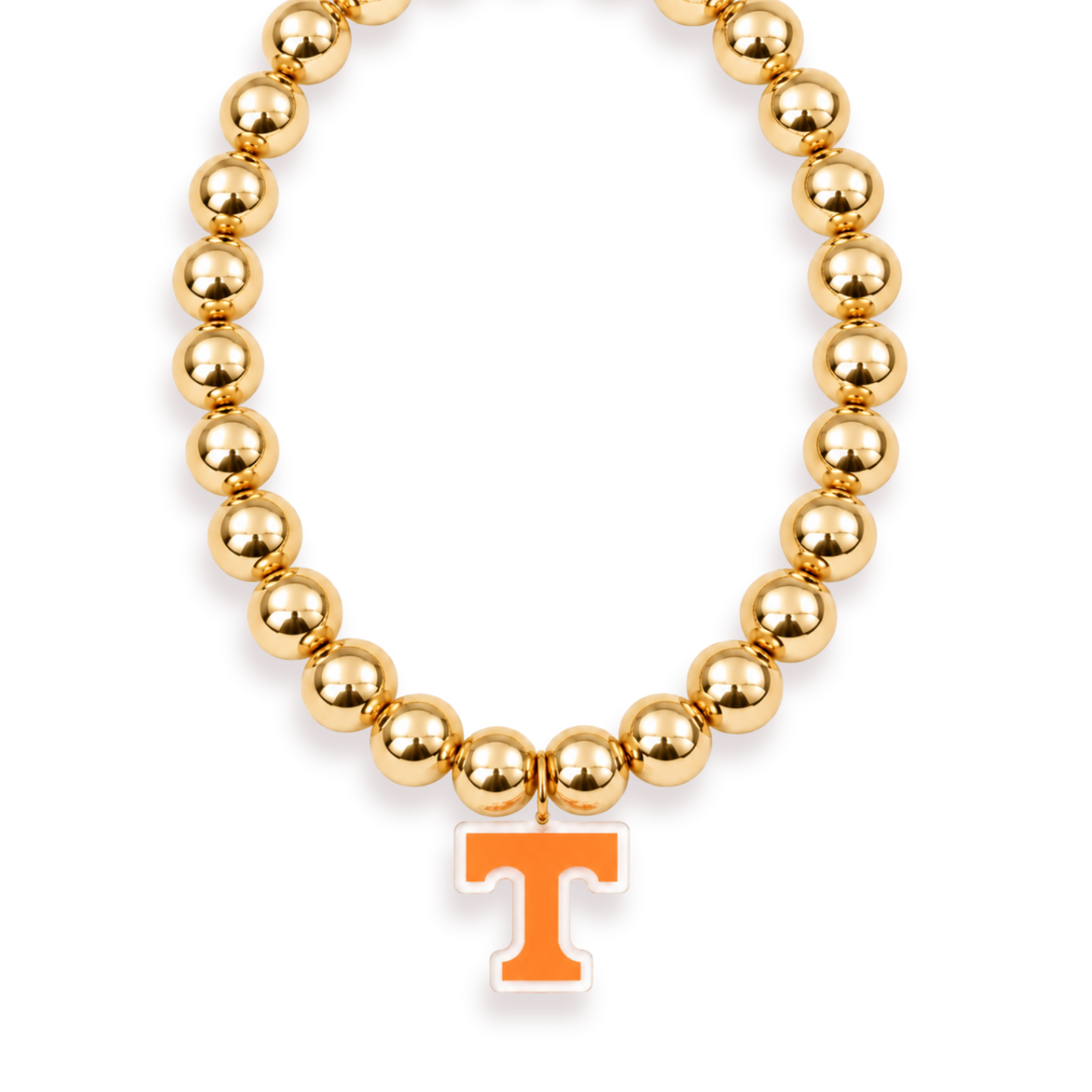 Tennessee Logo Large Gold Beaded Necklace