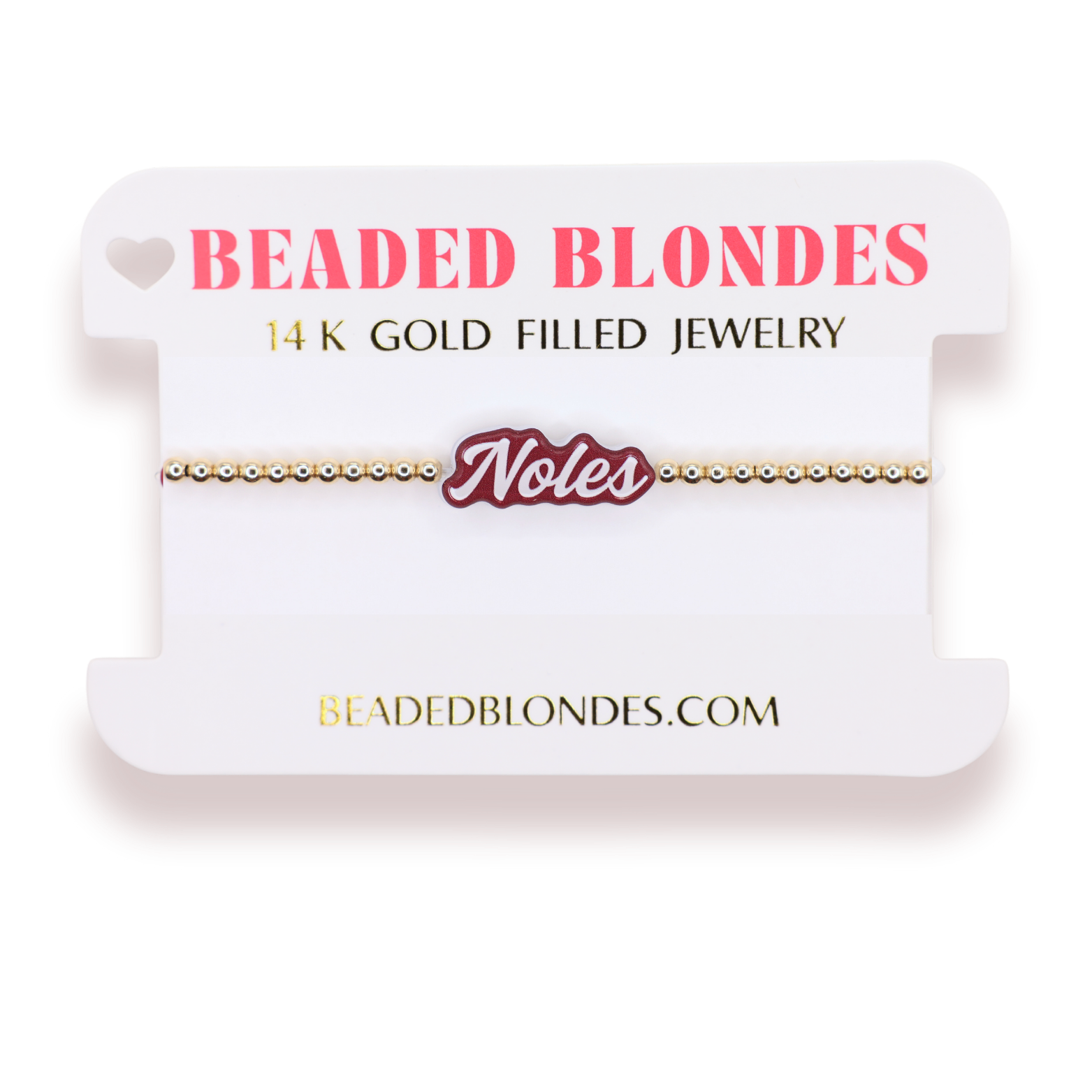 Noles Word Bracelet on Gold