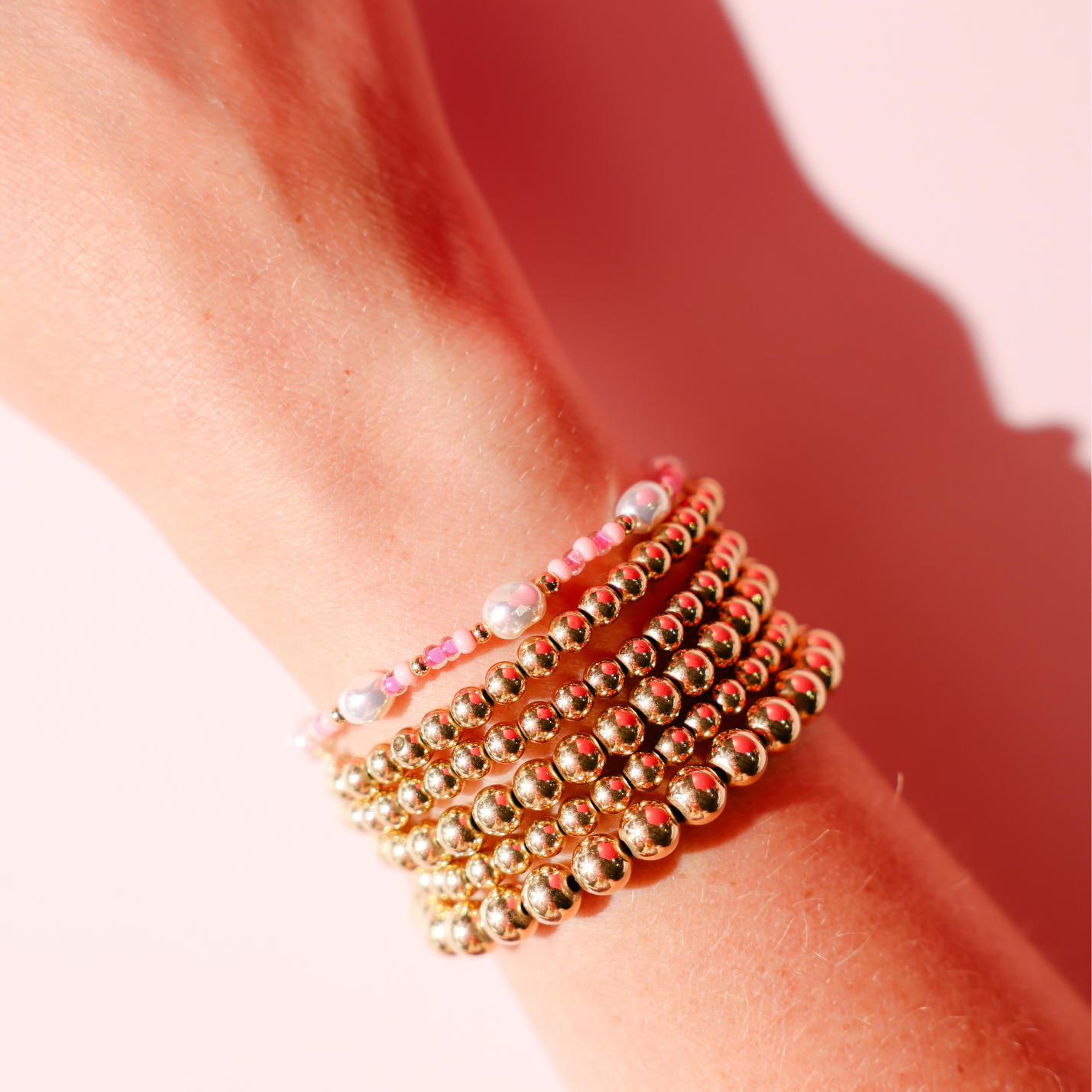 Flamingo Sprinkle Pearl Bracelet