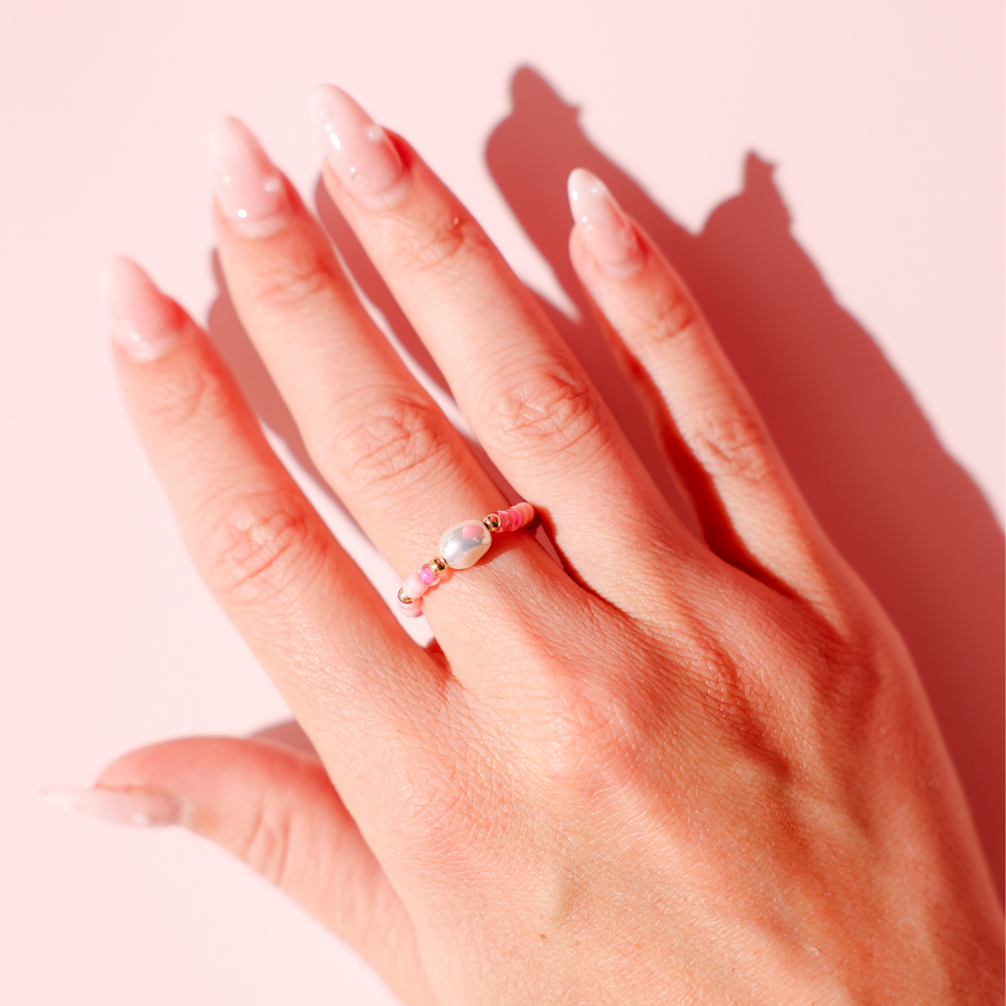 Flamingo Sprinkle Pearl Ring