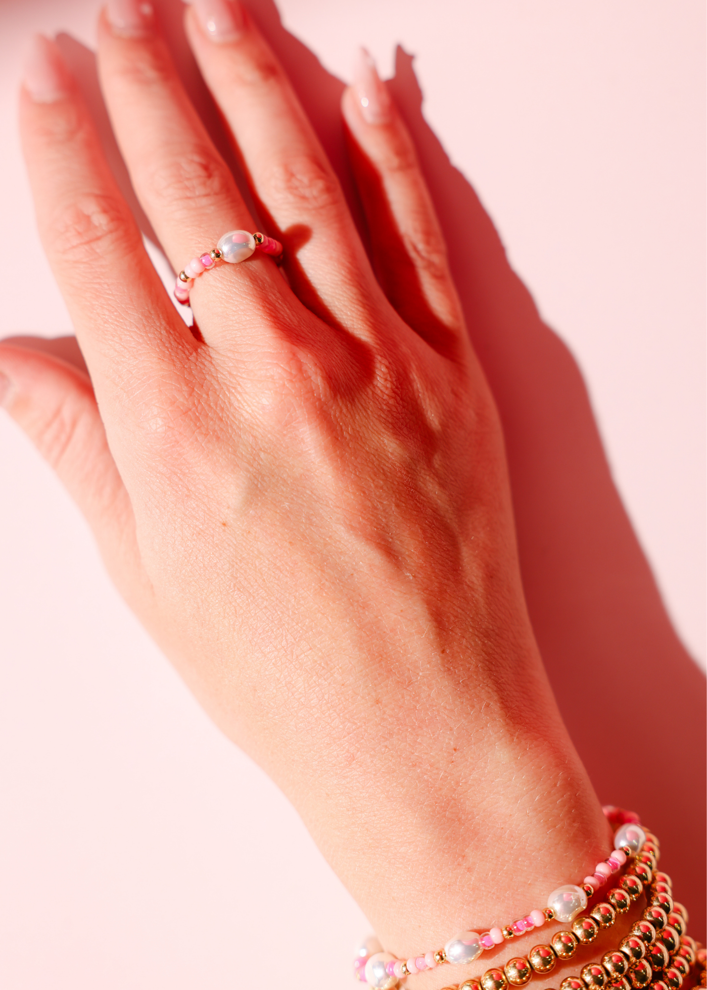 Flamingo Sprinkle Pearl Ring