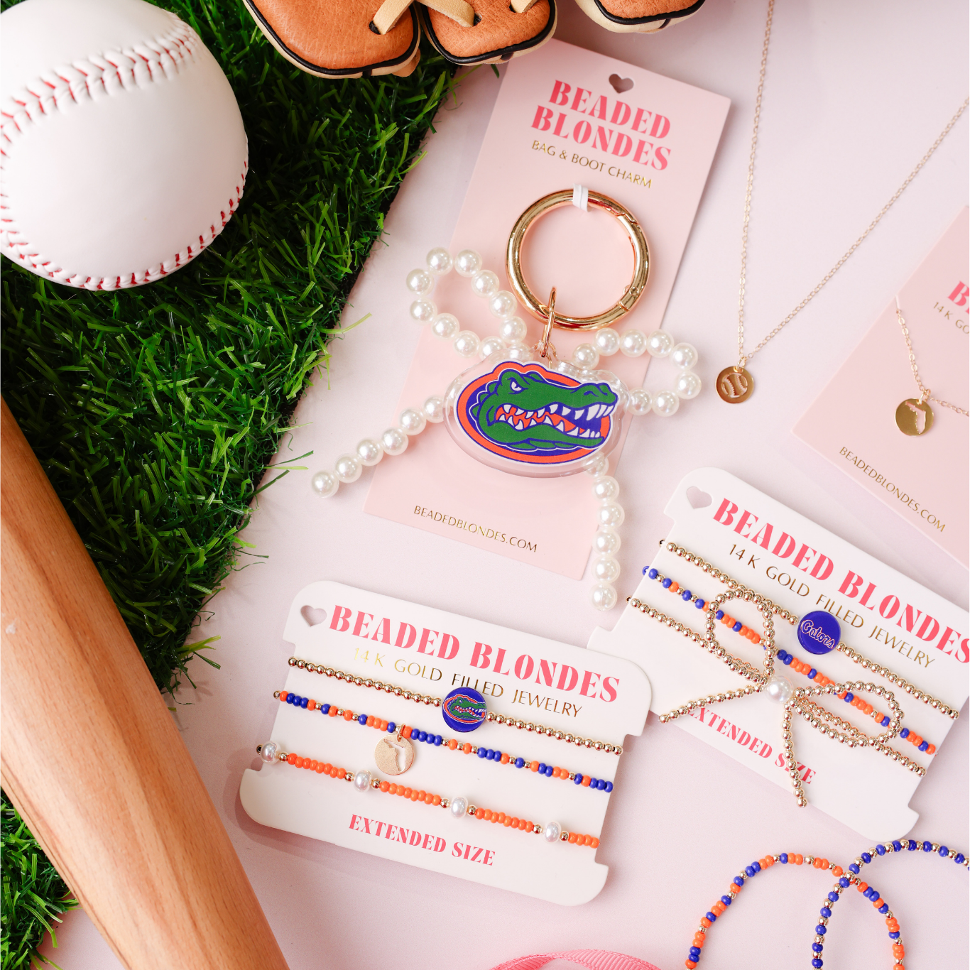 Florida (Orange and Blue) State Cutout Charm Bracelet on Color