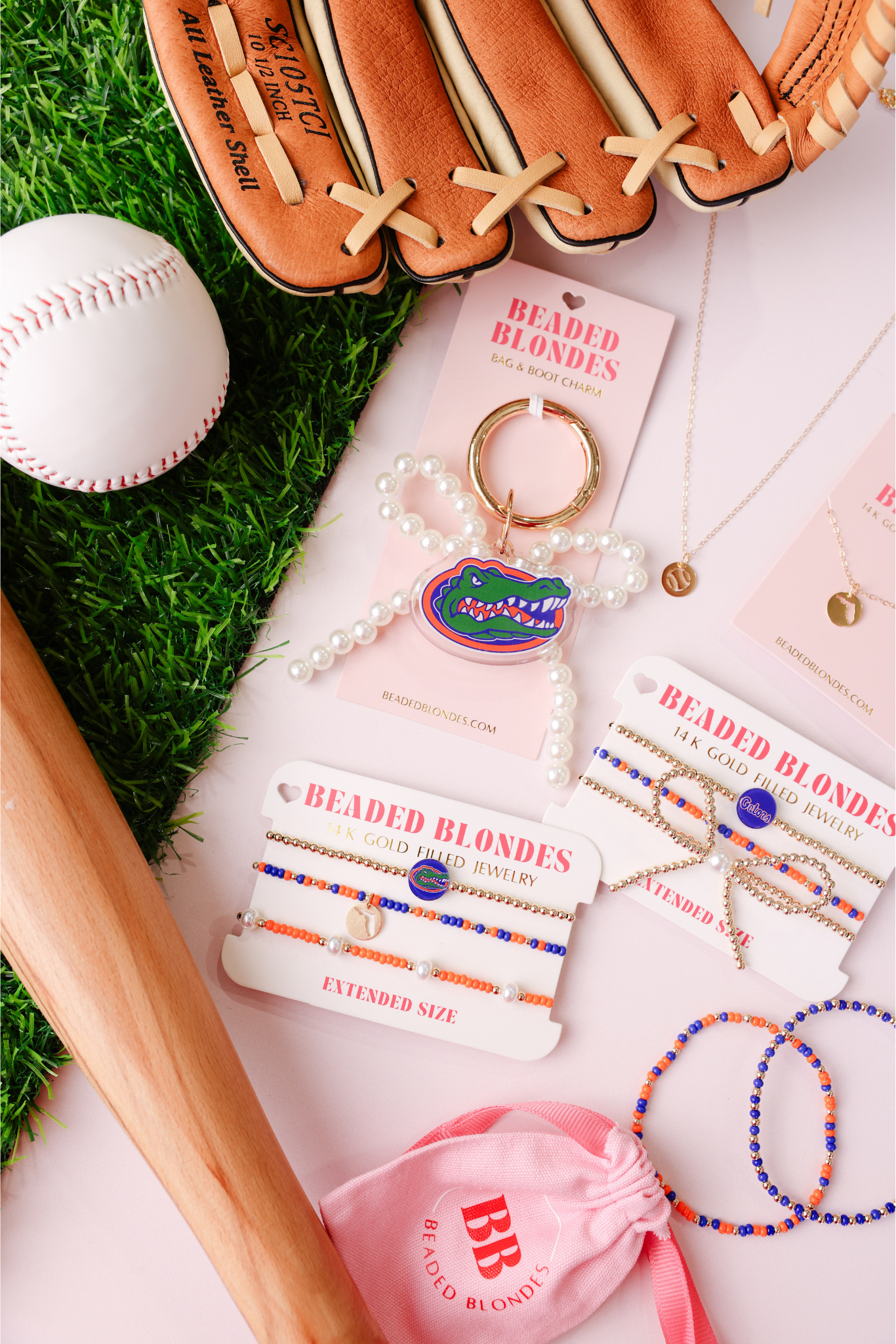 Florida (Orange and Blue) State Cutout Charm Bracelet on Color