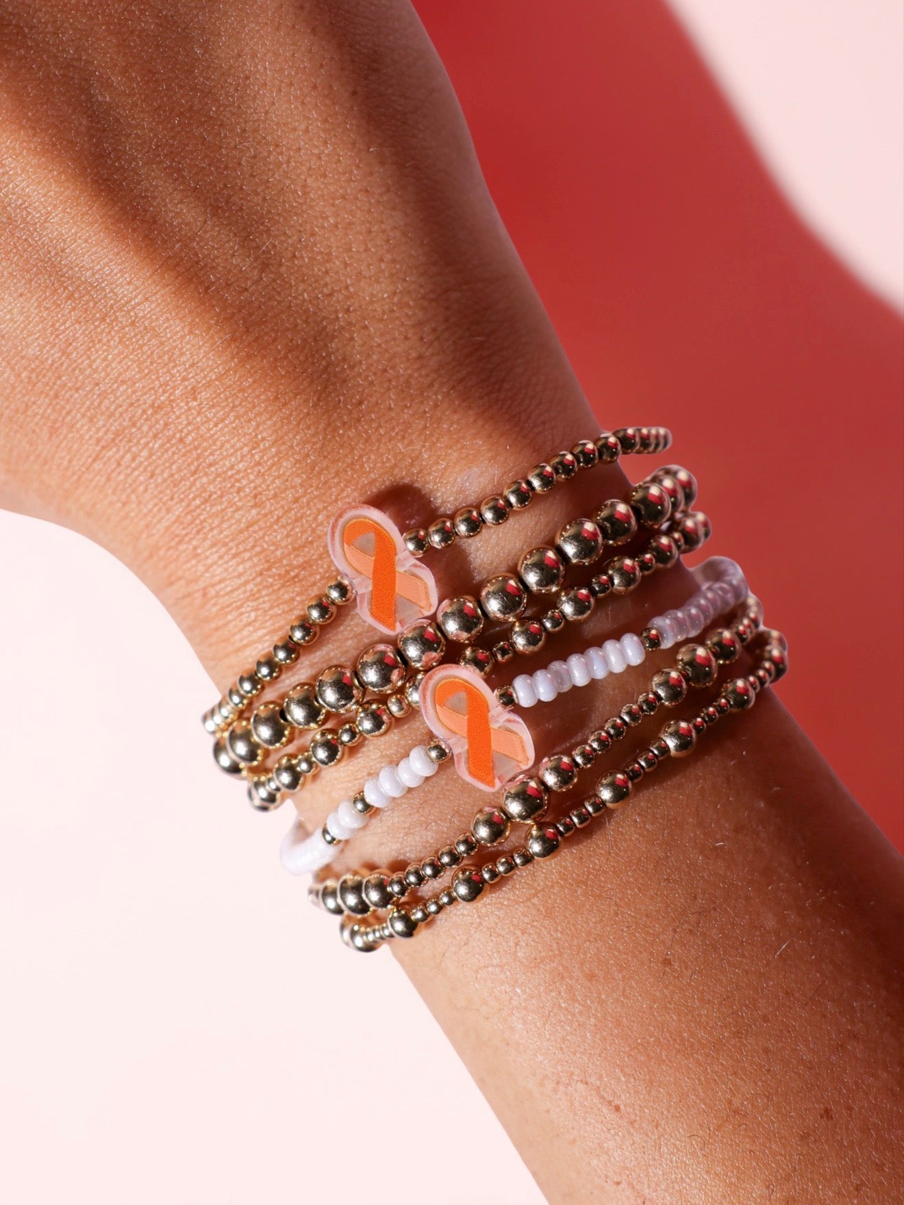 Orange Cancer Awareness Ribbon Bracelet
