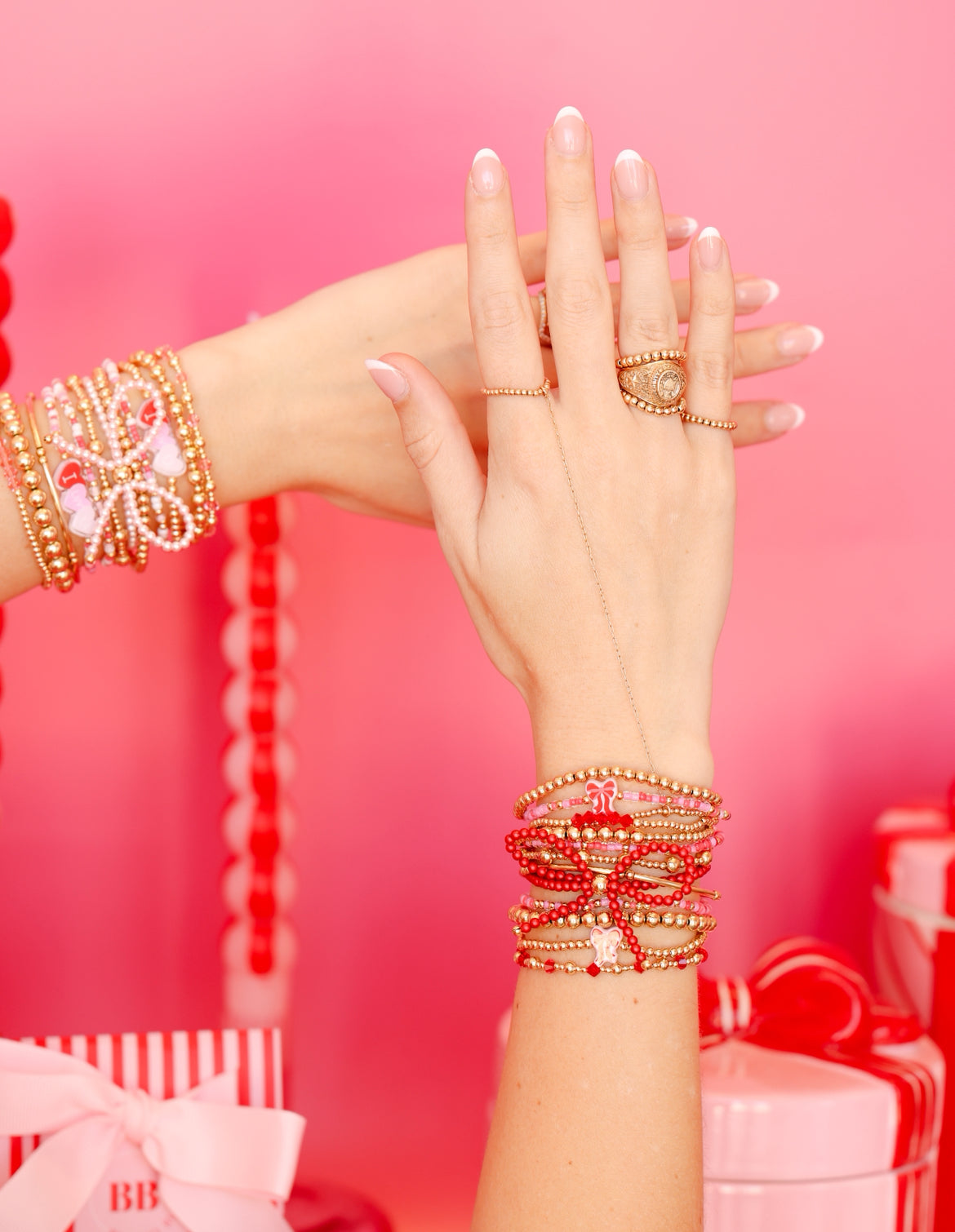 Valentines Bow Sprinkle Bracelet