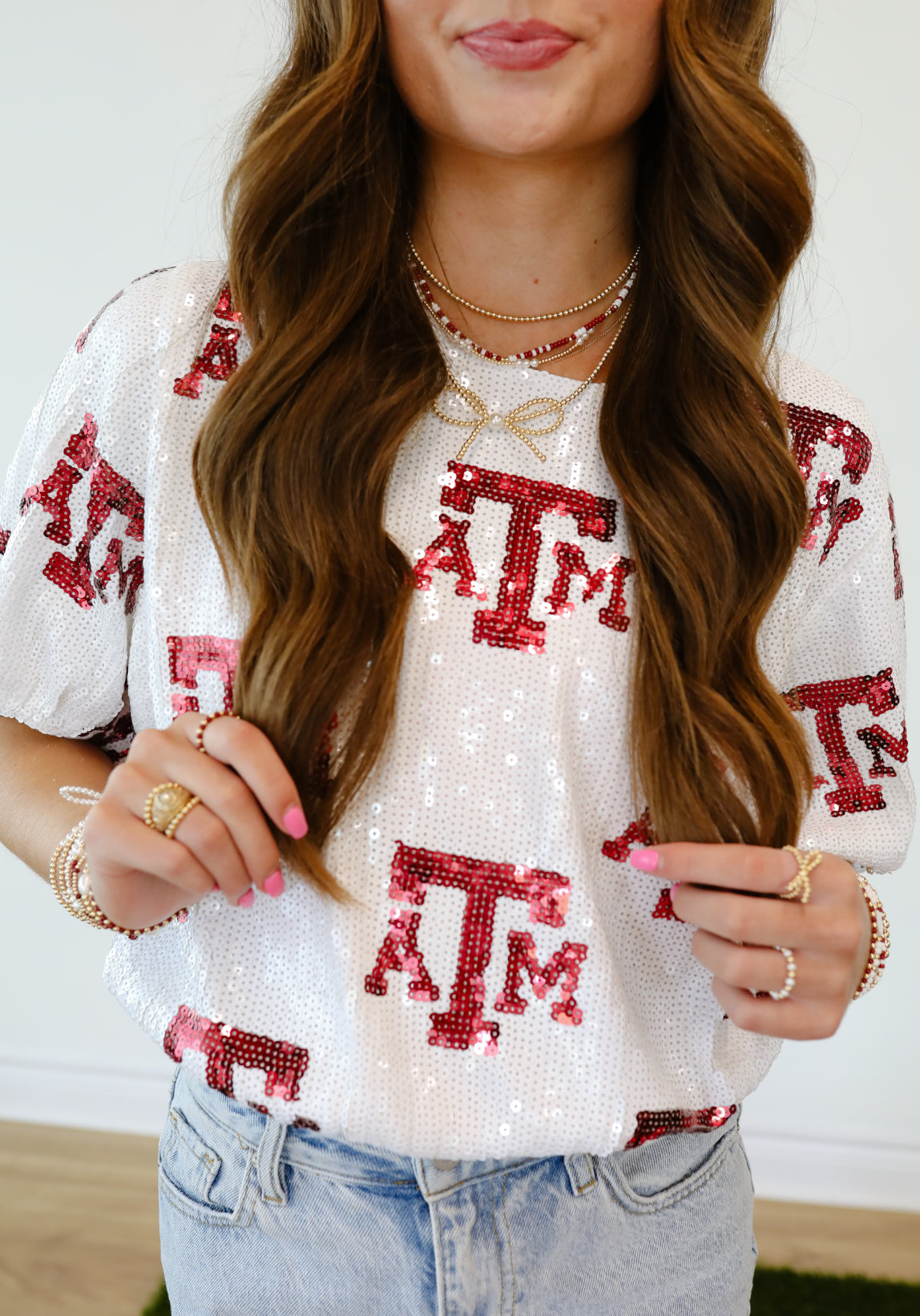 Maroon & White Sprinkle Necklace