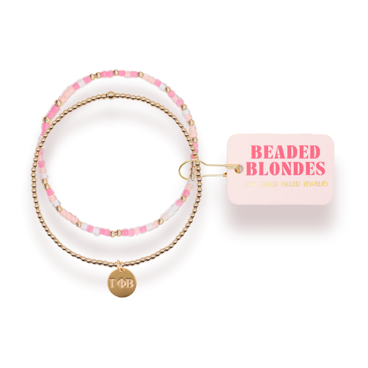 Gamma Phi Beta Sprinkle + Charm Bracelet Stack