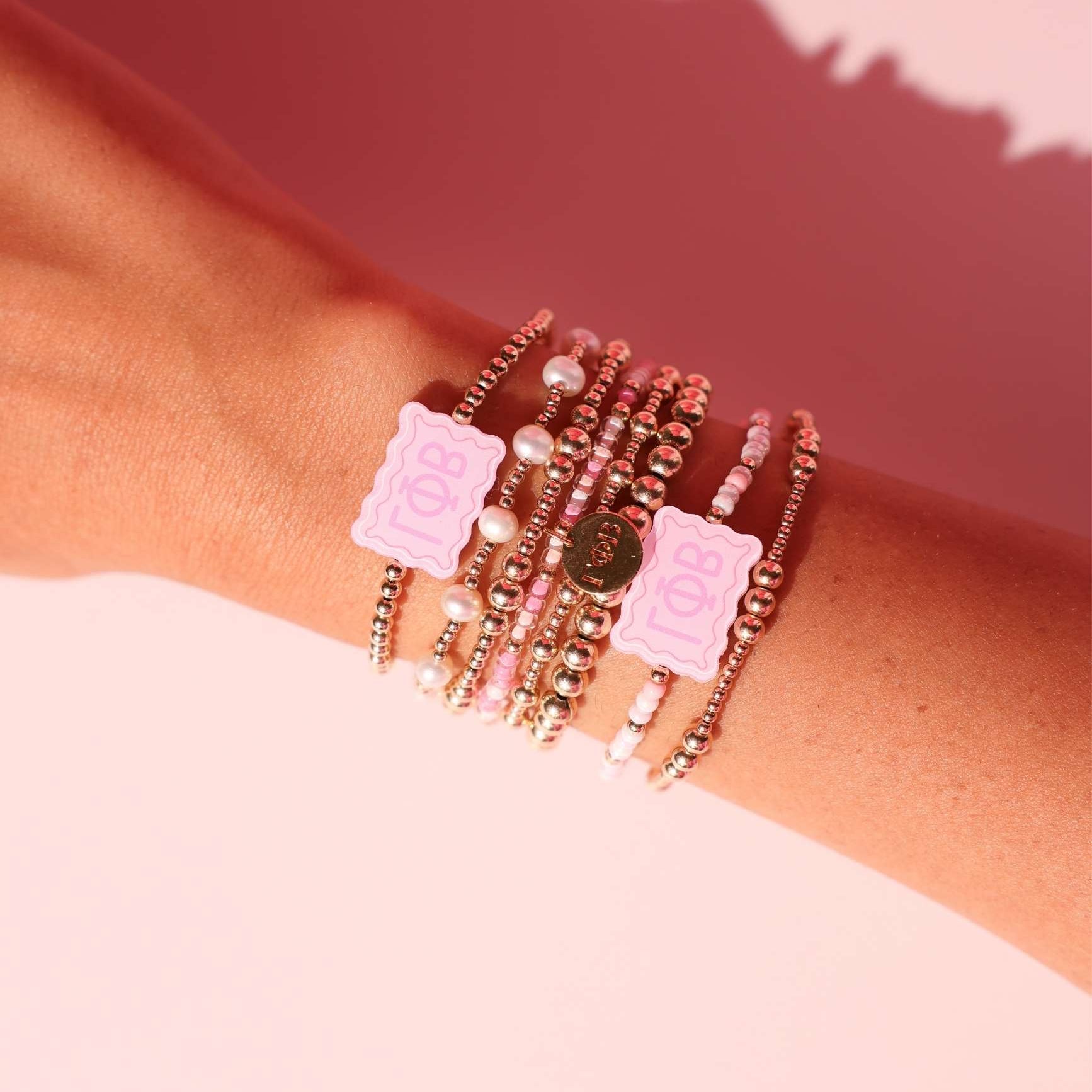 Gamma Phi Beta Block Bracelet on Color