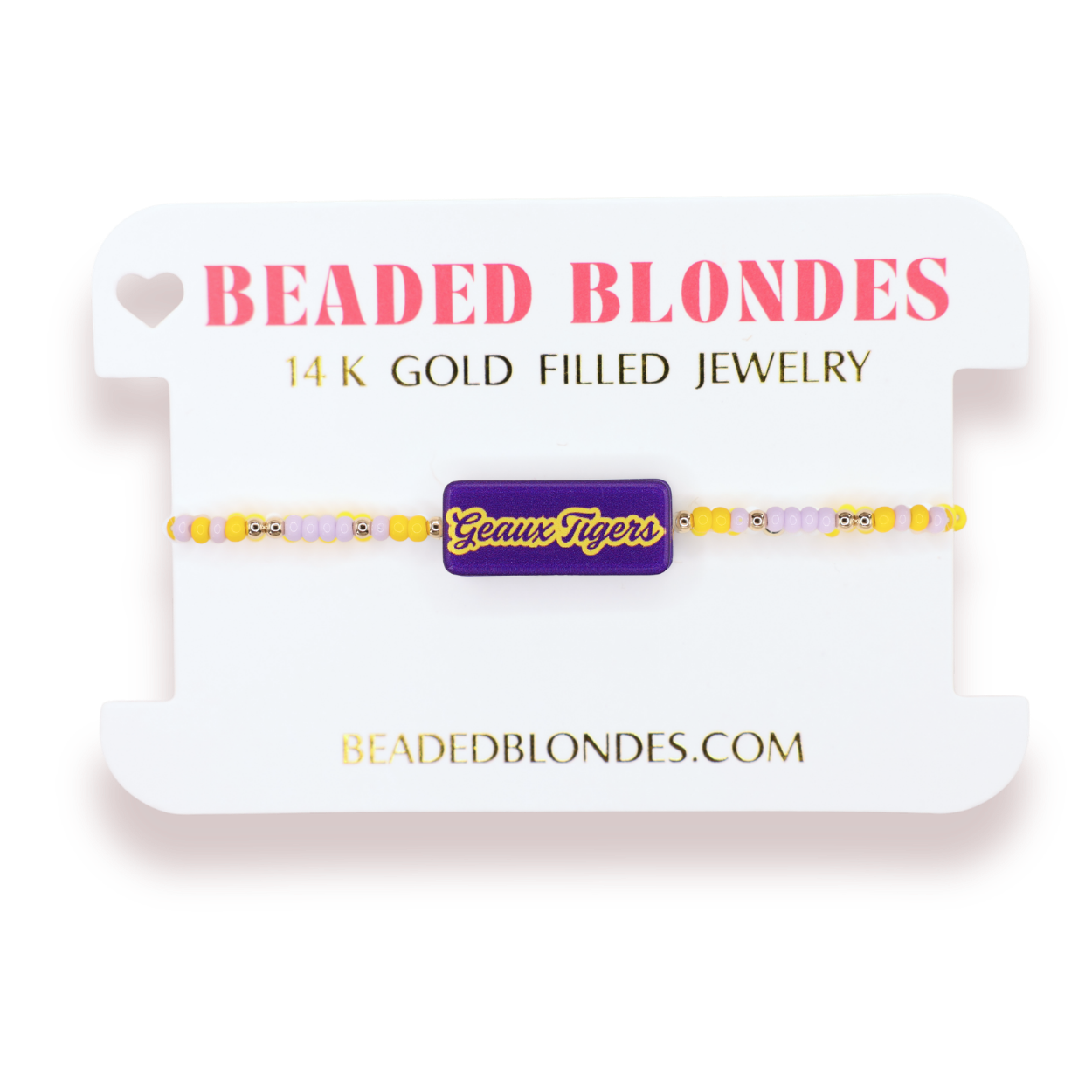 Geaux Tigers Block Bracelet on Color
