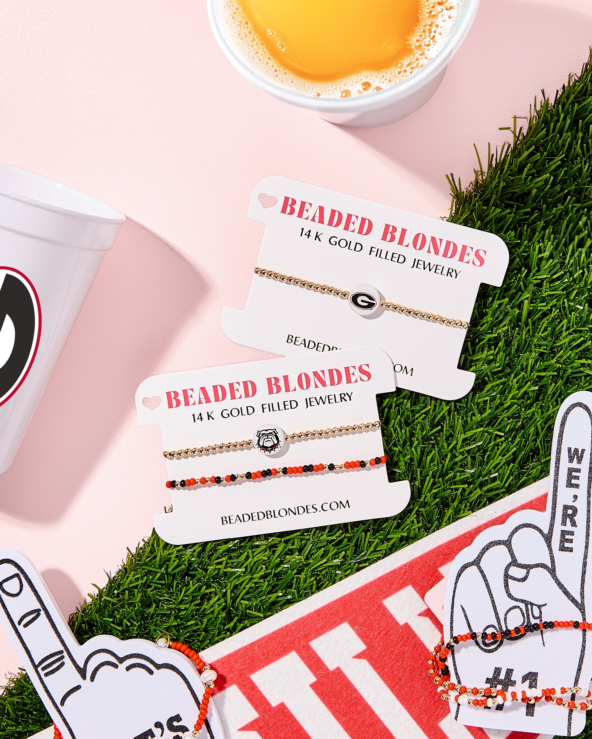 Georgia/Bulldogs Logo + Sprinkle Bracelet Stack