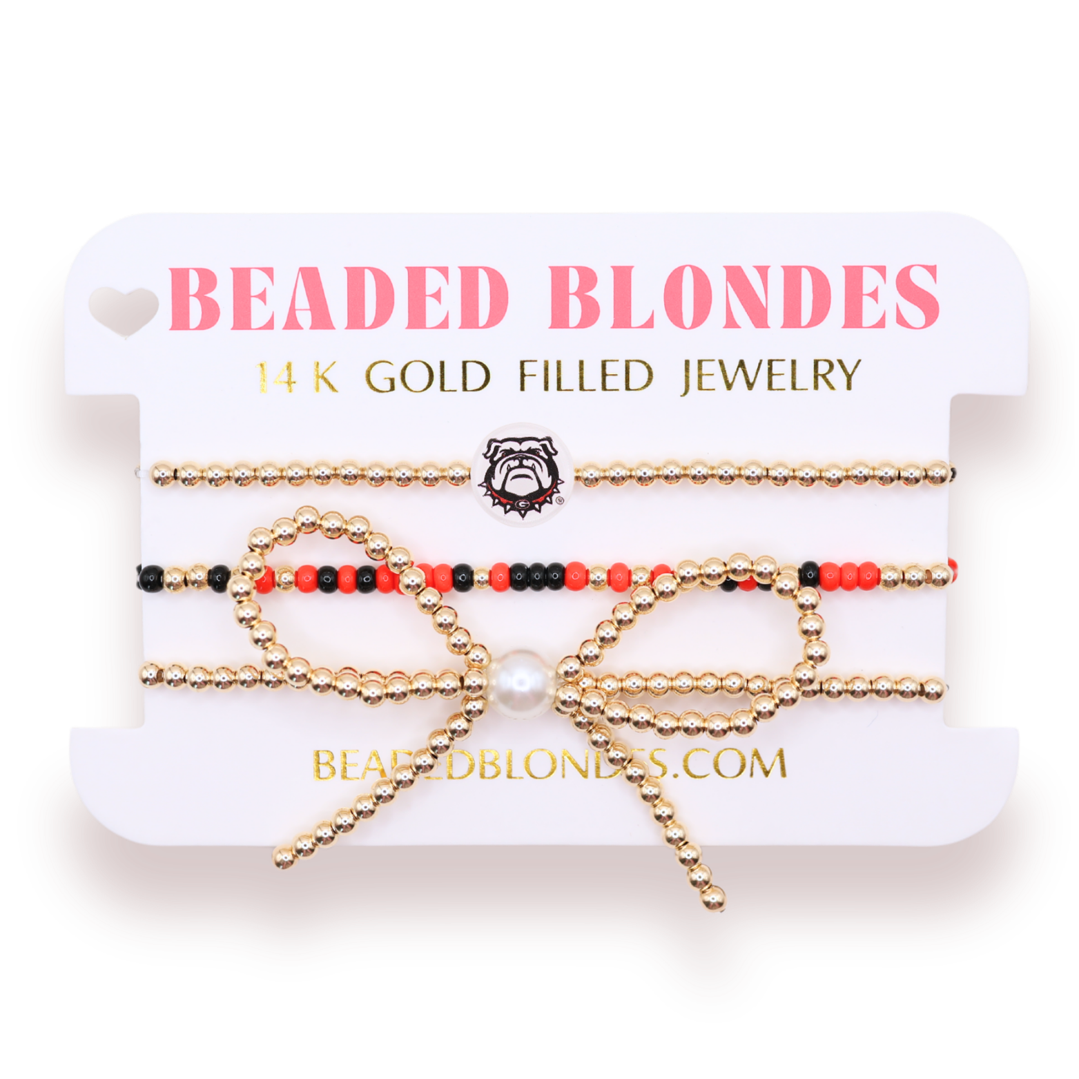 Georgia/Bulldogs Logo Bow Stack of 3