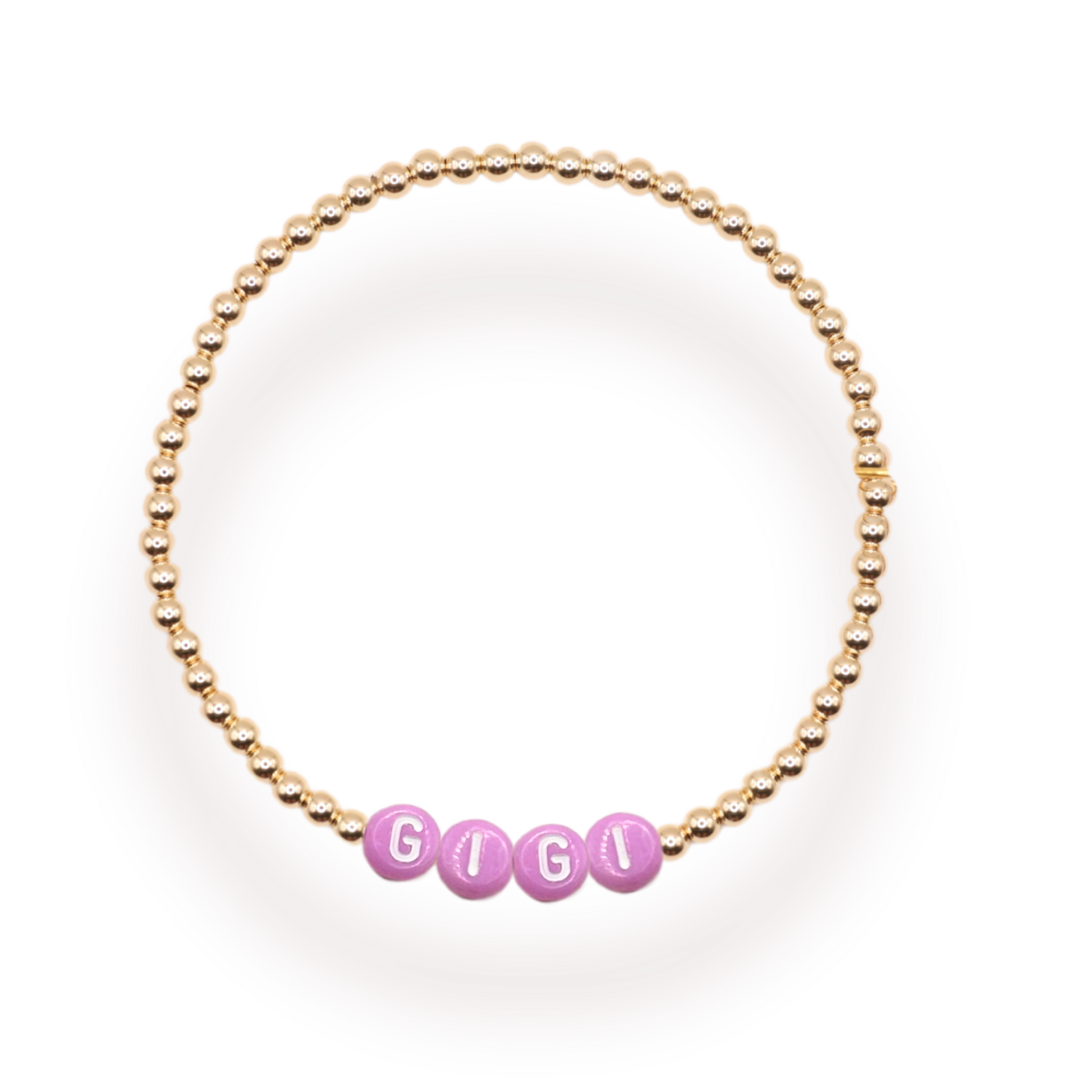 Custom Purple Pastel Letter Bracelet