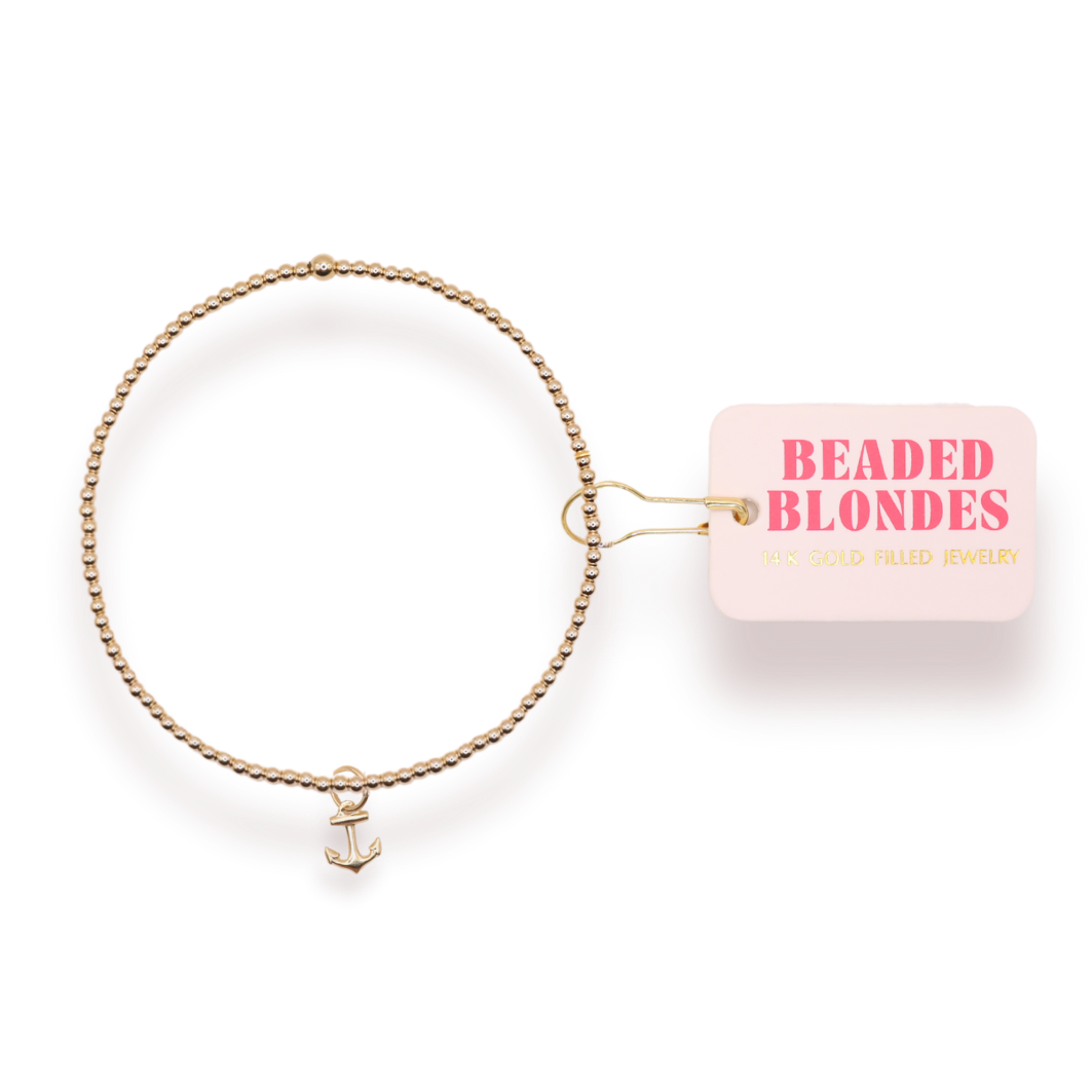 Anchor Gold Charm Bracelet (Kids Size)
