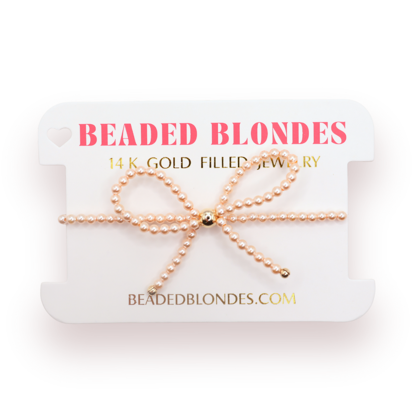 Champagne Pearl Beaded Bow Bracelet