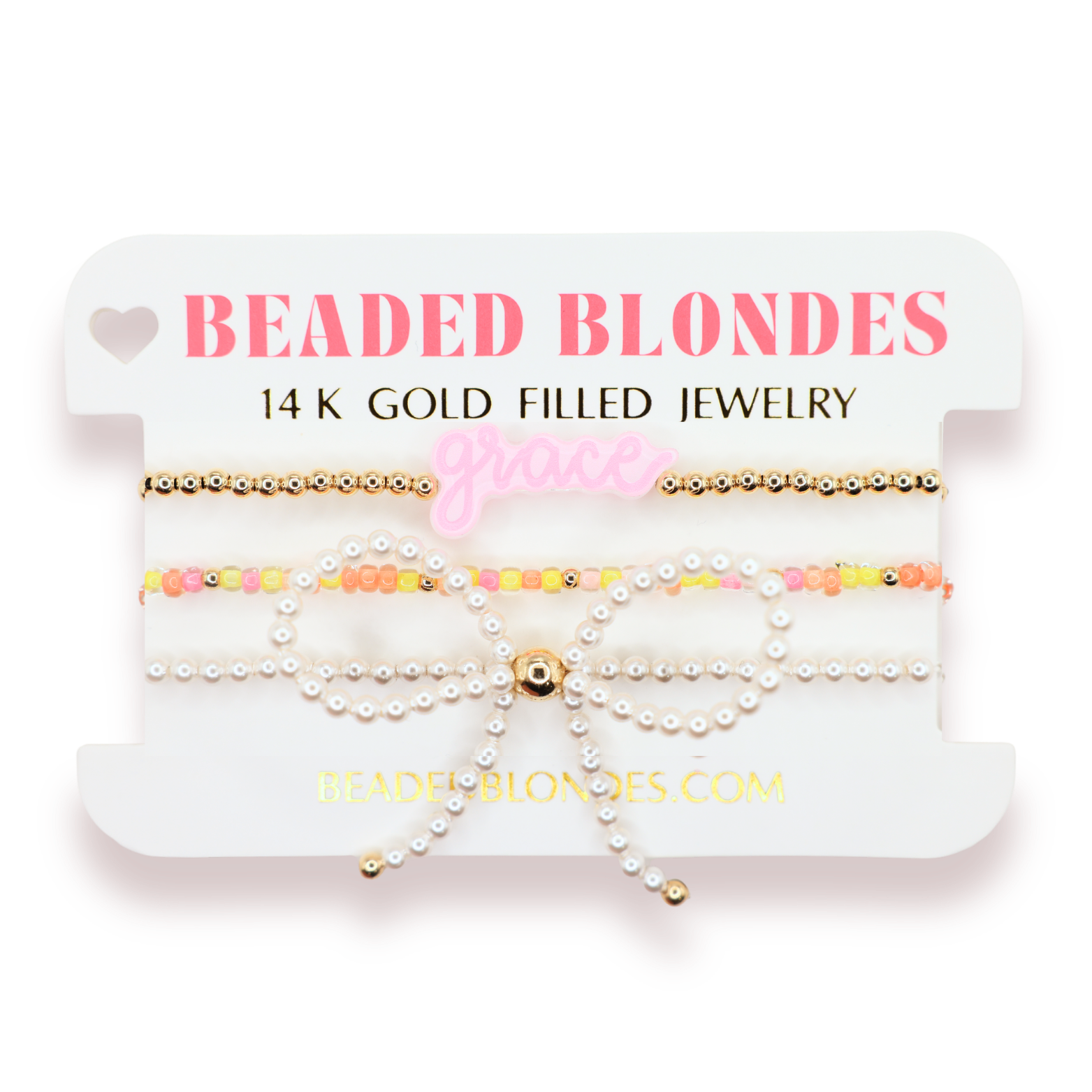 Grace + Buttercup Sprinkle + Pearl Bow Stack of 3