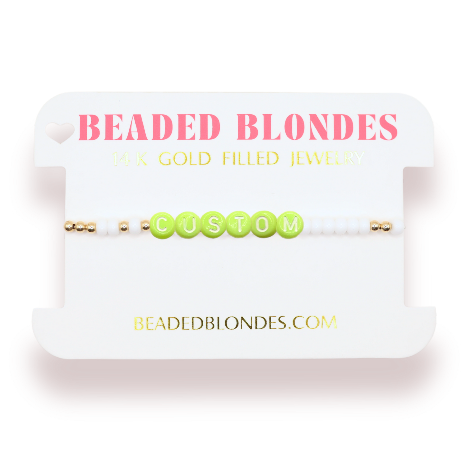 Custom Green Pastel Letter Bracelet