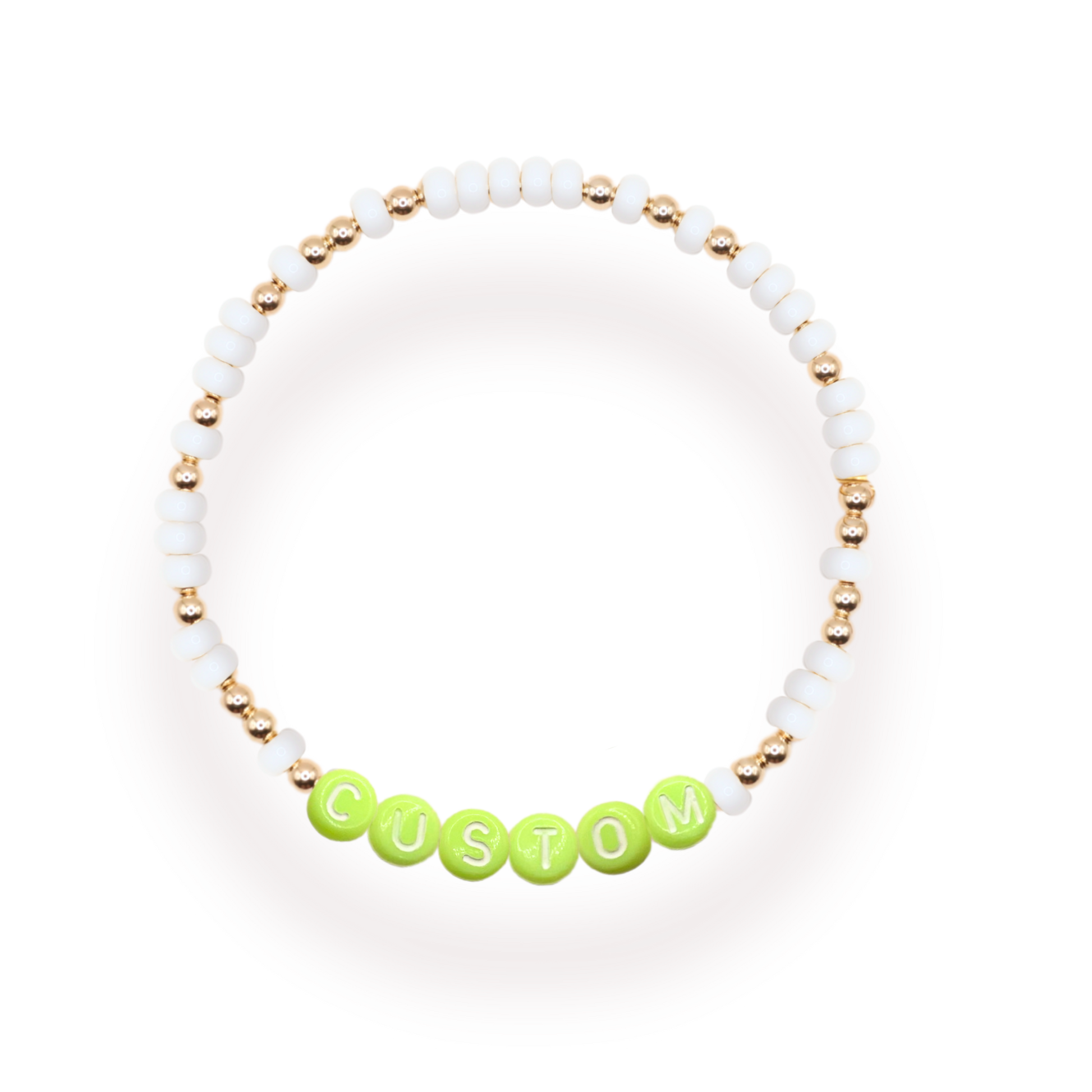 Custom Green Pastel Letter Bracelet