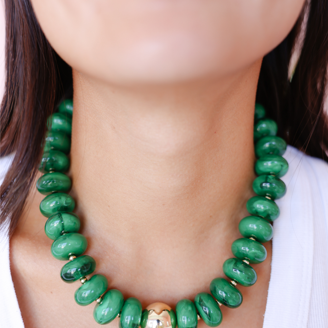 Dark Green Gumball Necklace