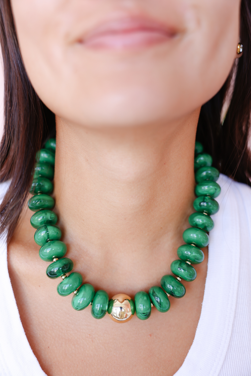 Dark Green Gumball Necklace