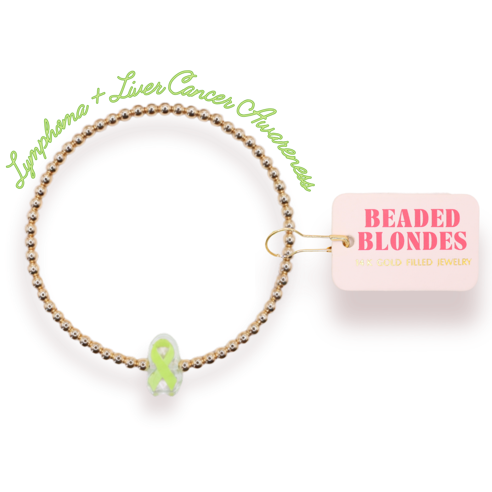 Green Cancer Awareness Ribbon Bracelet
