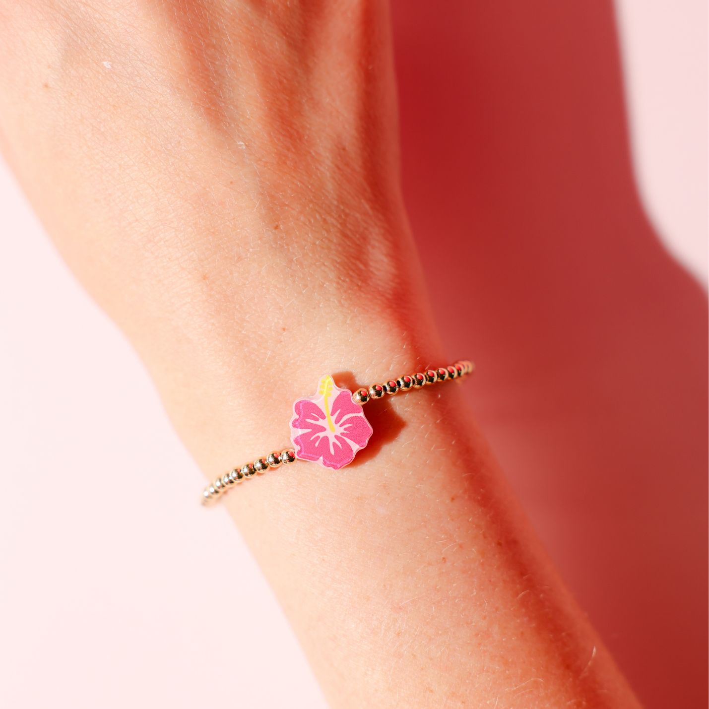 Hawaiian Flower Bracelet on Gold